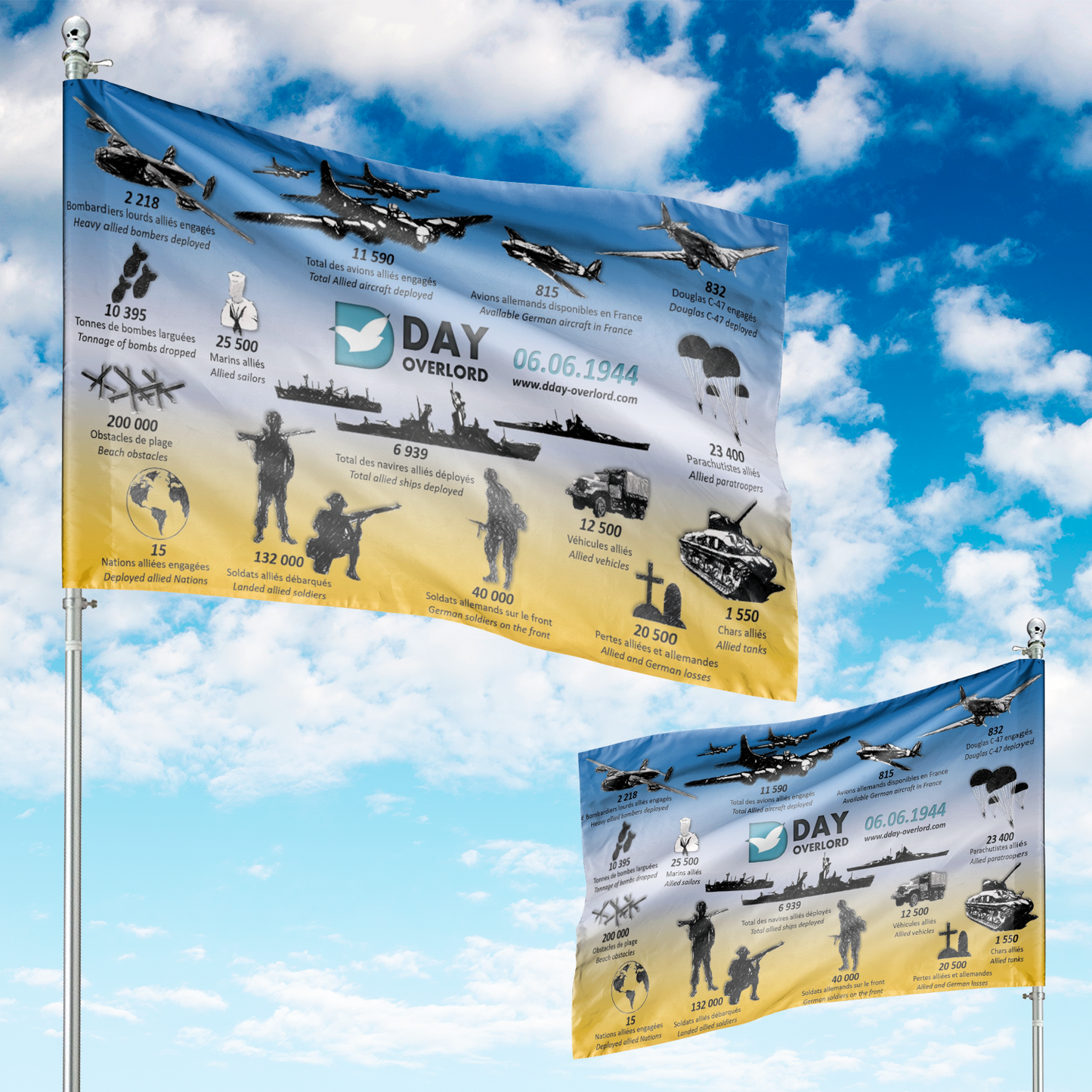 D-Day Figures House Flag