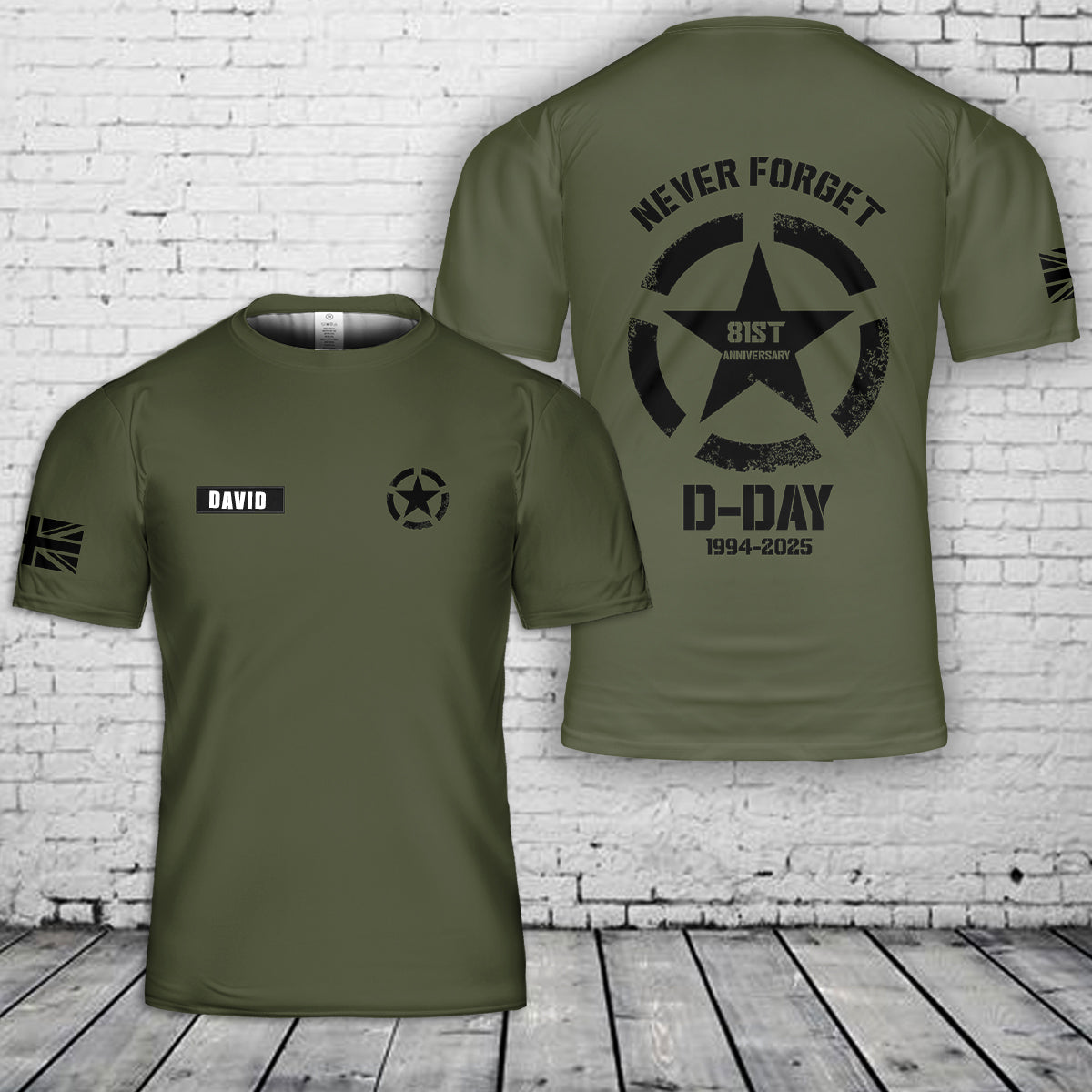 D-Day Normandy Landings 81th Anniversary T Shirt 1944-2025 UK Remembrance Military WW2 3D T-Shirt
