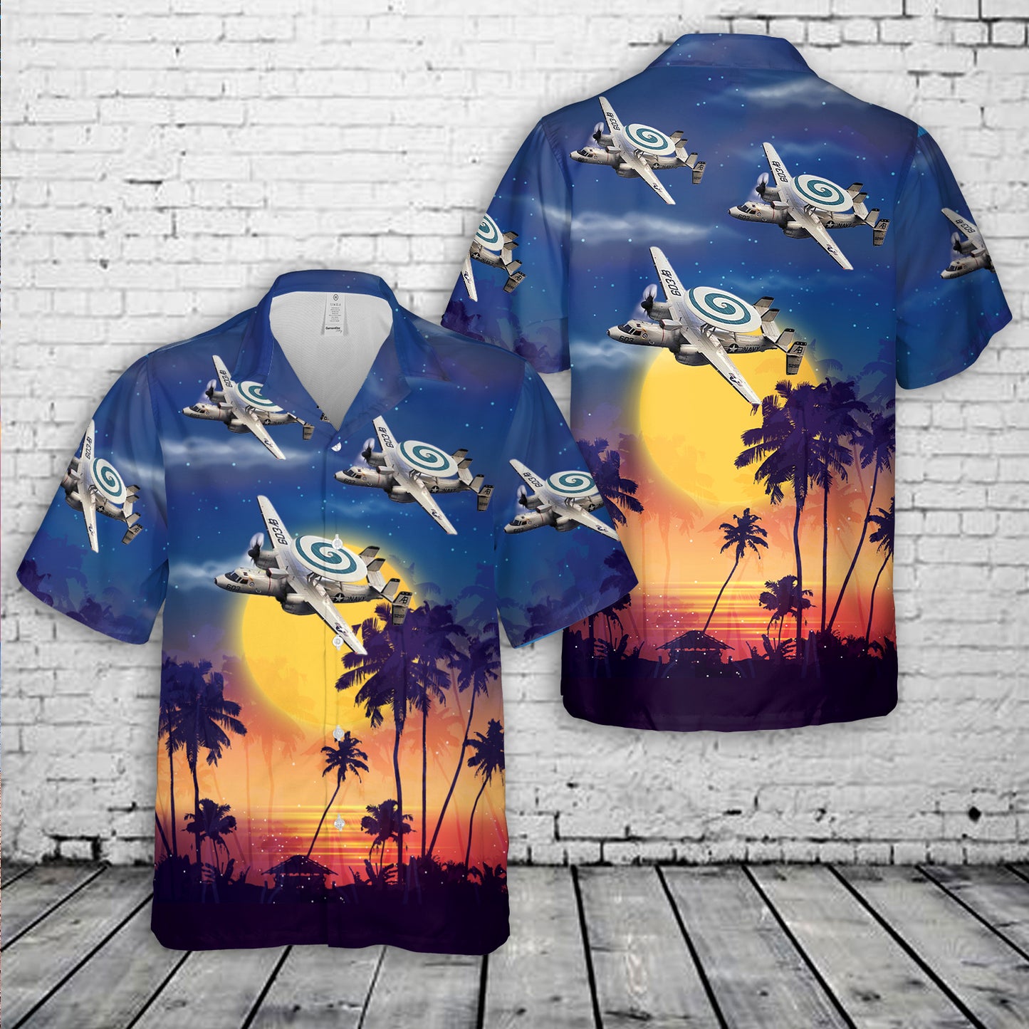 US Navy Northrop Grumman E-2 Hawkeye Hawaiian Shirt