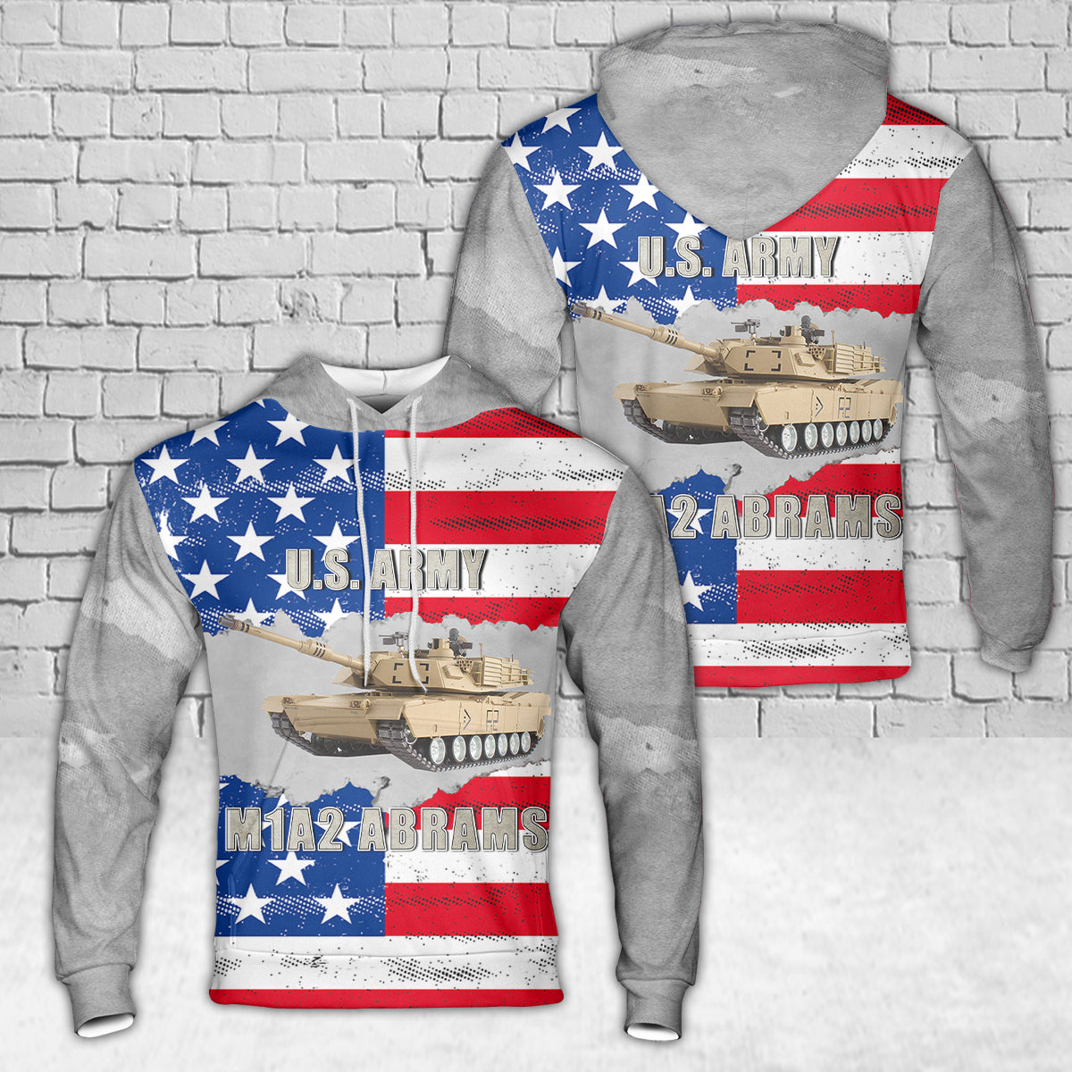 US Army M1A2 Abrams Main Battle Tank Hoodie 3D
