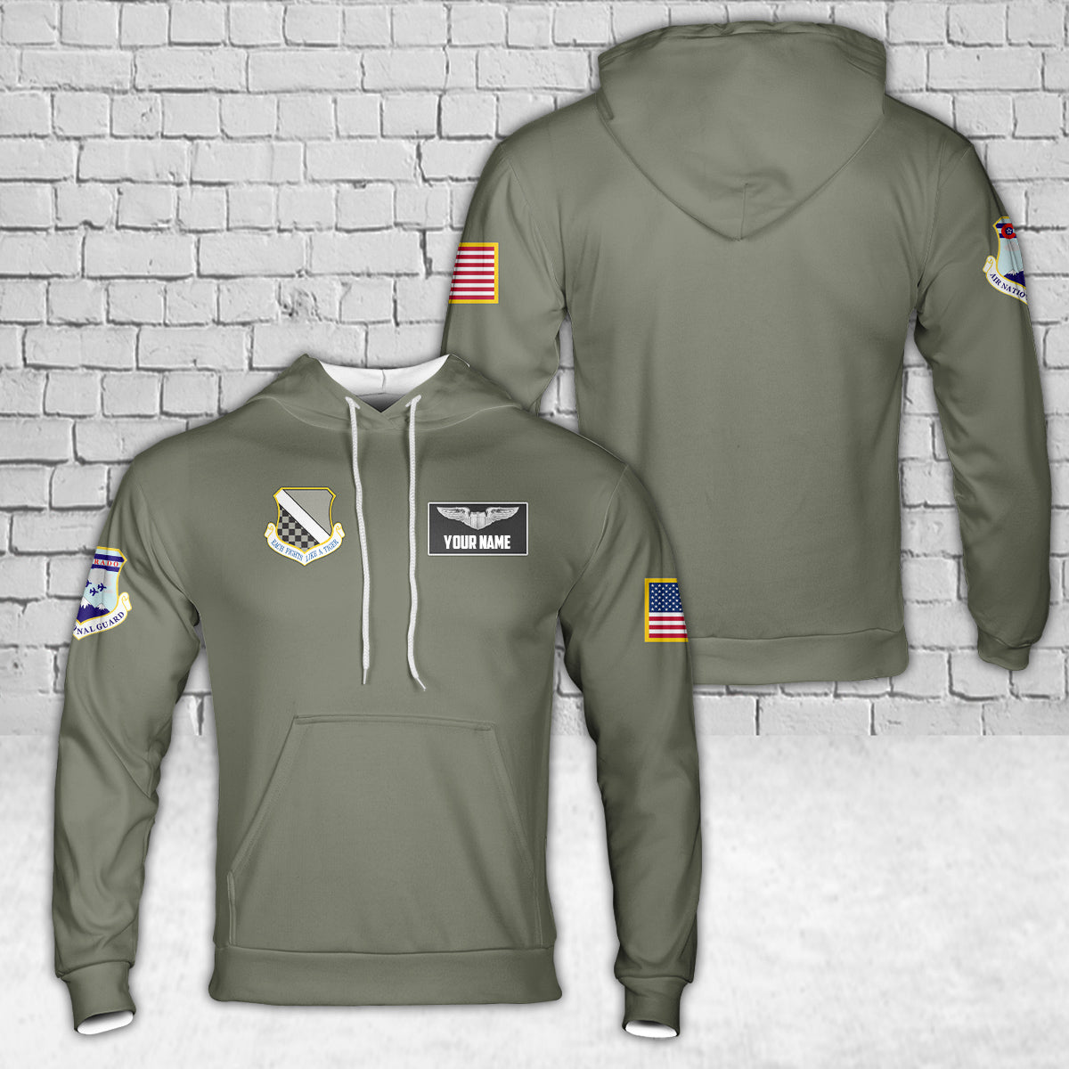 Custom Name US Air Force Colorado Air National Guard 140th Wing Hoodie 3D