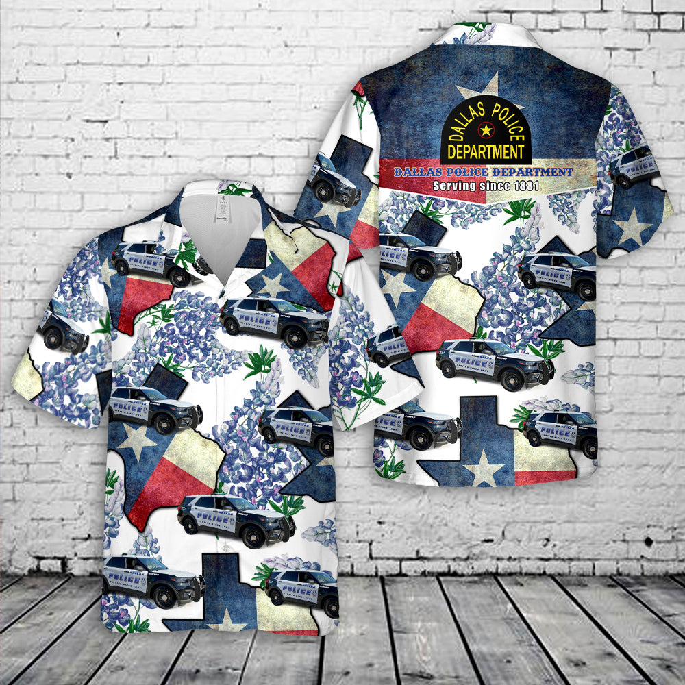 Dallas, Texas, Dallas Police Department Car Hawaiian Shirt
