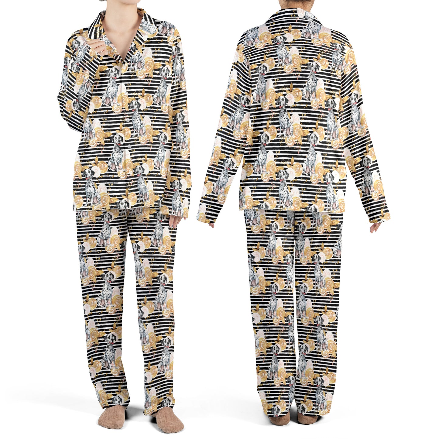 Dalmation Flower AOP Pajamas Set