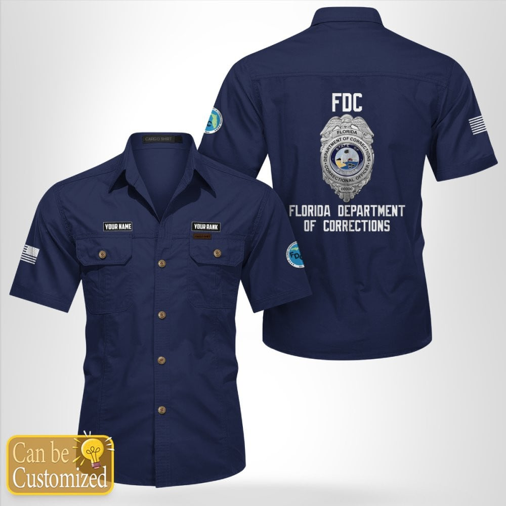 Custom Name And Rank Florida Department of Corrections (FDC) Cotton cargo shirt