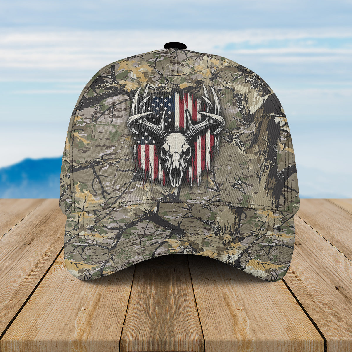Deer Skull Flag Baseball Cap