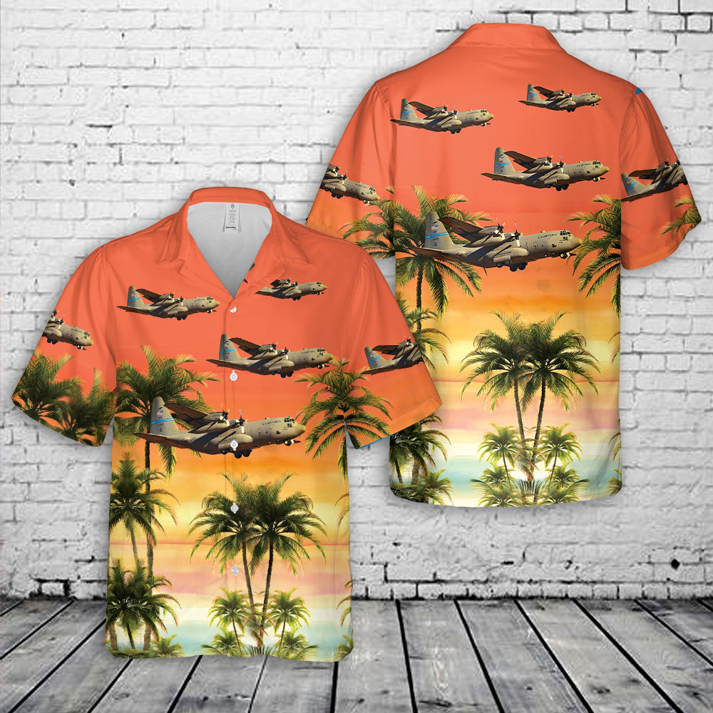 Delaware Air National Guard 166th Airlift Wing (166th AW) Lockheed C-130 H2 Hercules "The First State" Hawaiian Shirt
