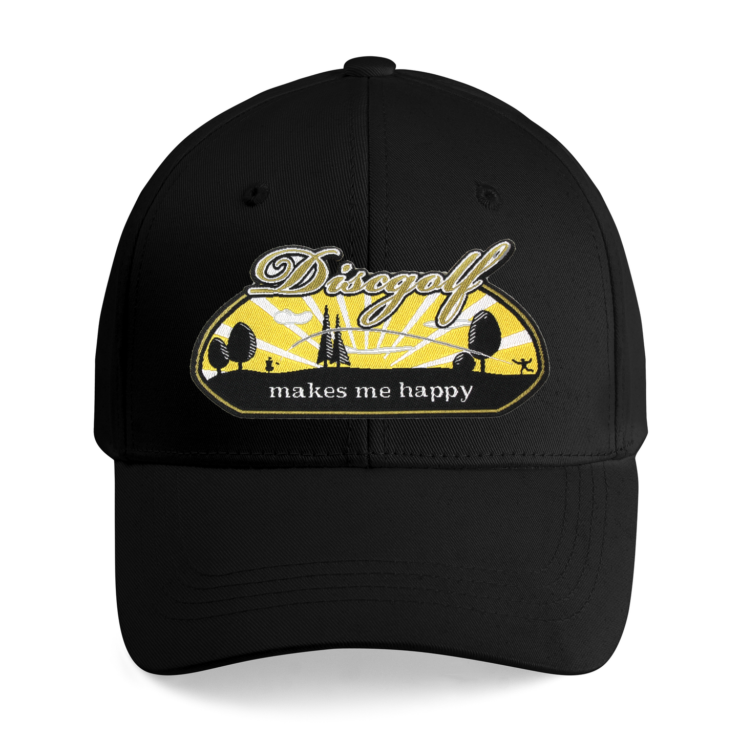 Disc Golf Makes Me Happy Embroidered Cap