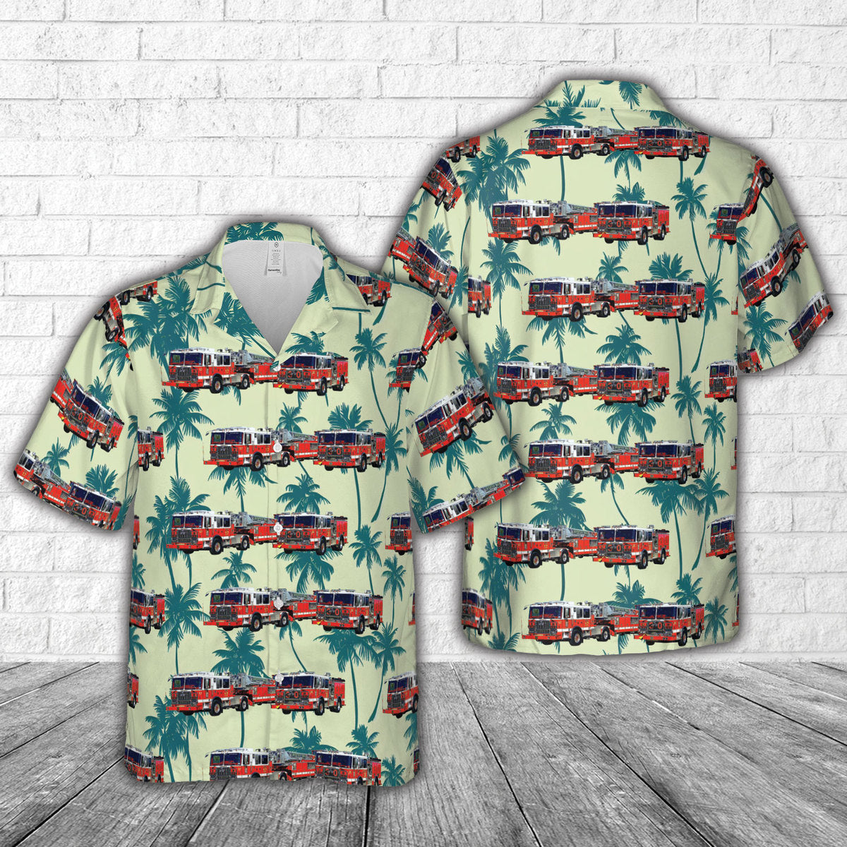 District of Columbia Fire and Emergency Medical Services Department Engine 30 & Truck 17 Da' Heights Hawaiian Shirt