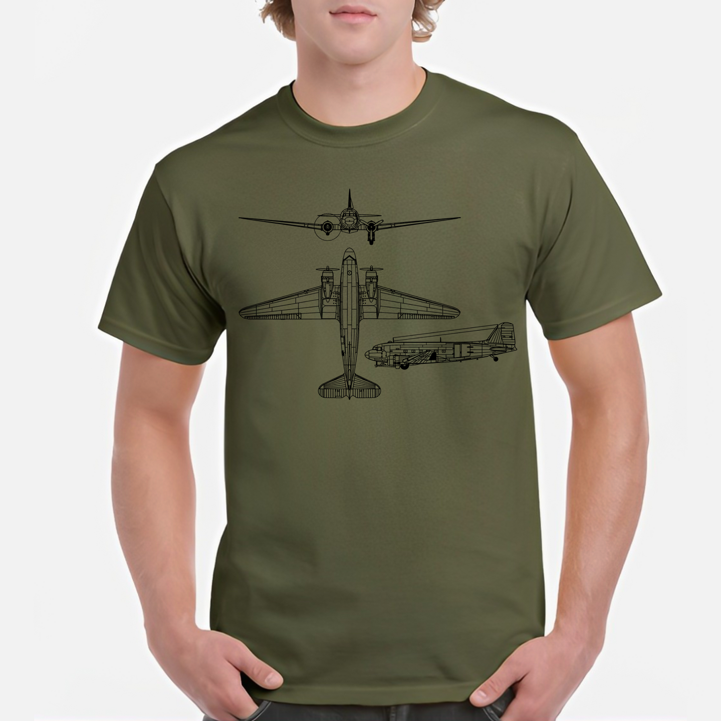 Douglas C-47 Skytrain (Dakota) Classic Unisex T-Shirt Gildan 5000 (Made In US)