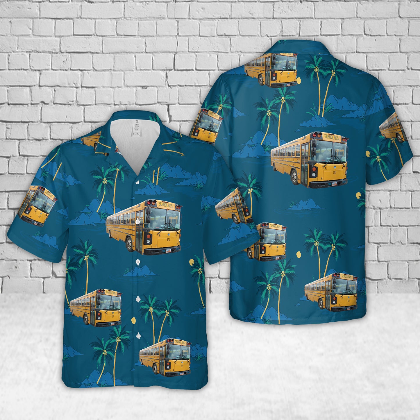 Duchesne County School District school bus (Utah) Blue Bird All American Rear Engine (2010-2014) Hawaiian Shirt