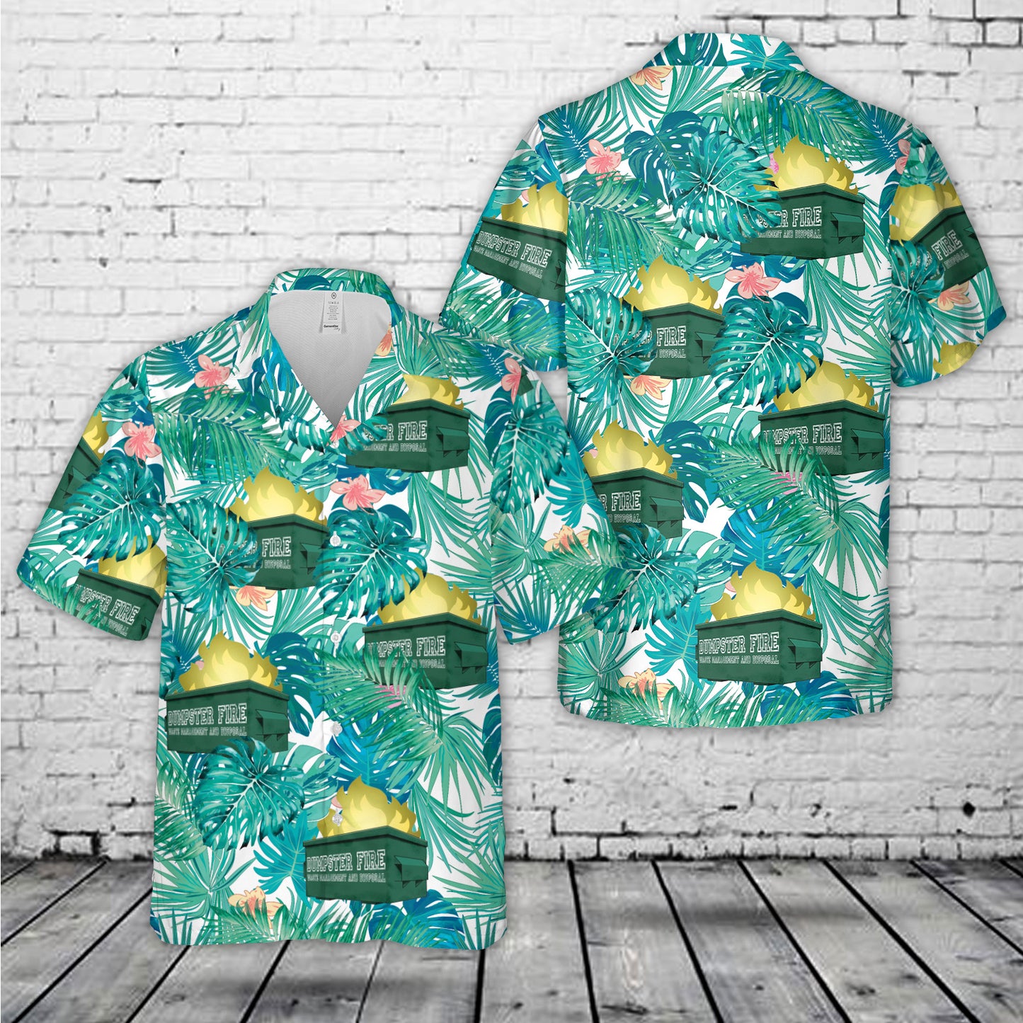 Dumpster Fire Waste Management and Disposal Hawaiian Shirt