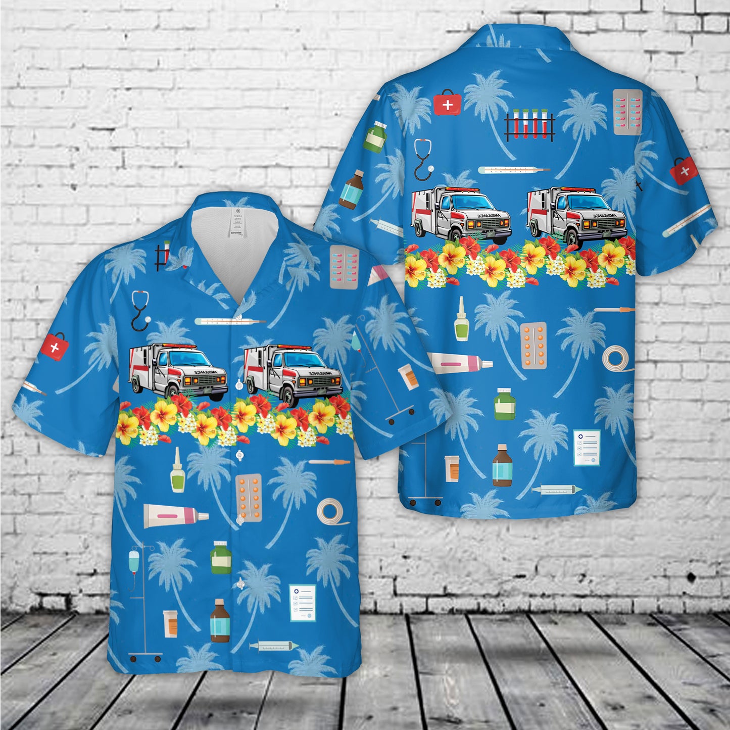EMS Ambulance Hawaiian Shirt