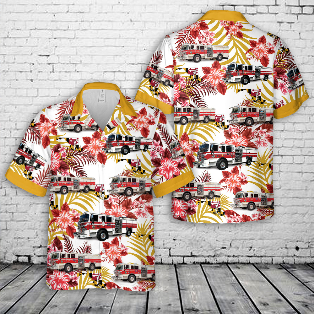 Earleigh Heights Volunteer Fire Company, Severna Park, Maryland Hawaiian Shirt