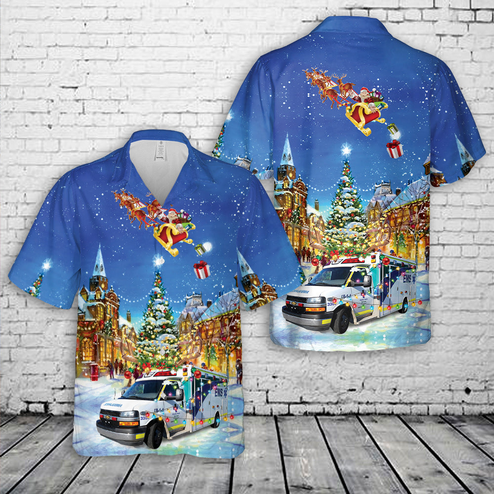 Edmonton, Alberta, Canada, Alberta Health Services EMS Christmas Hawaiian Shirt