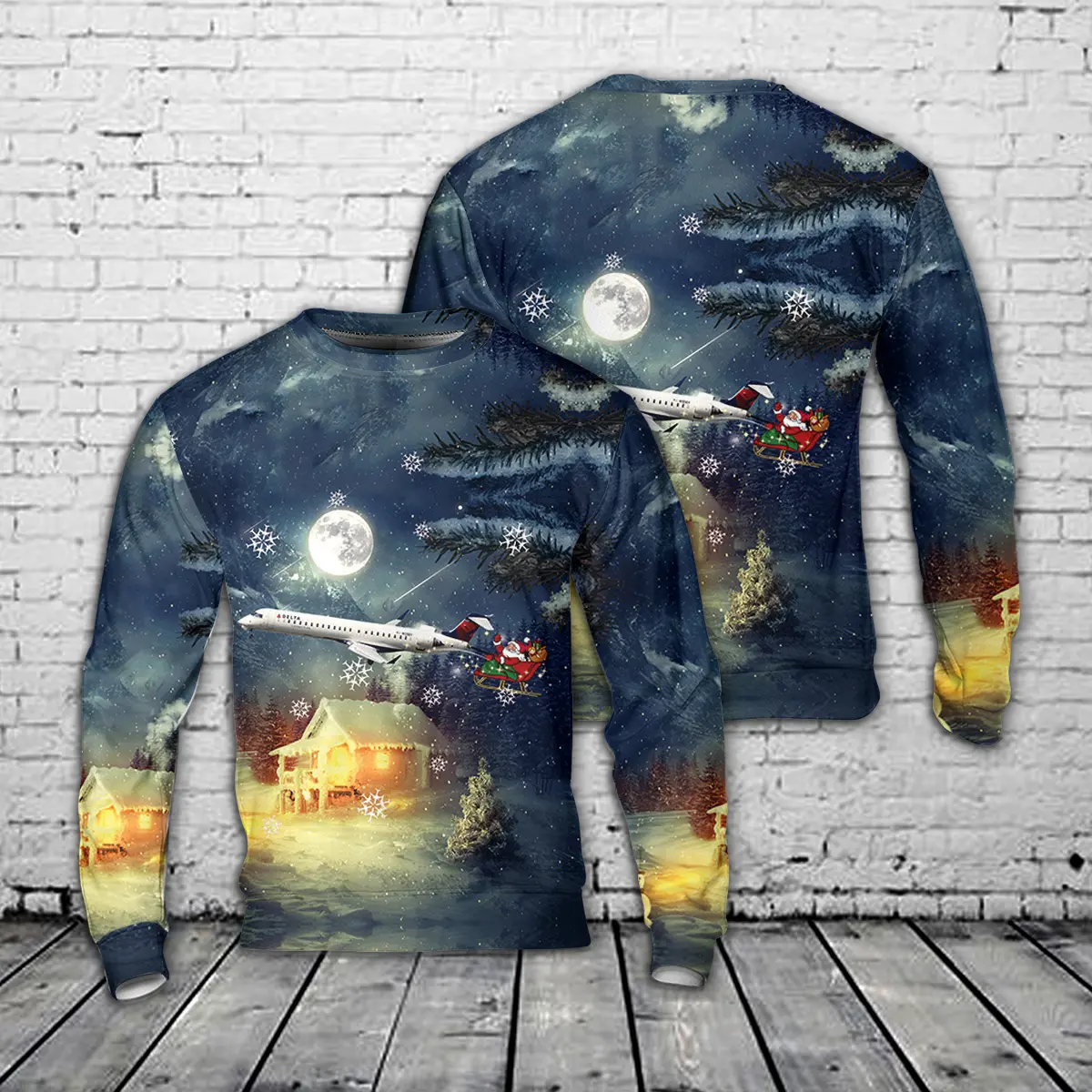 Endeavor Air CRJ-900 Christmas AOP Sweater