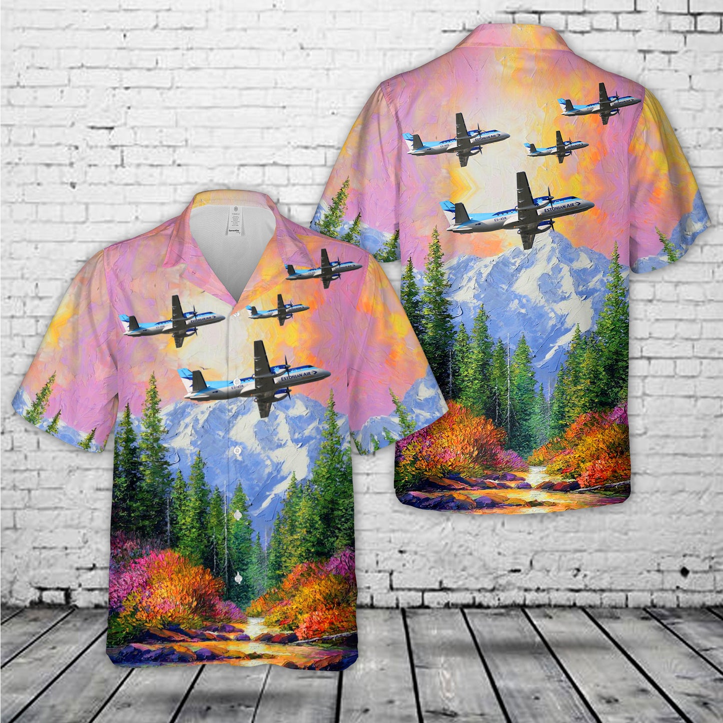 Estonian Air Saab 340 Hawaiian Shirt