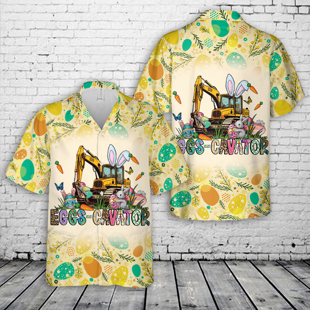 Excavator Easter Hawaiian Shirt