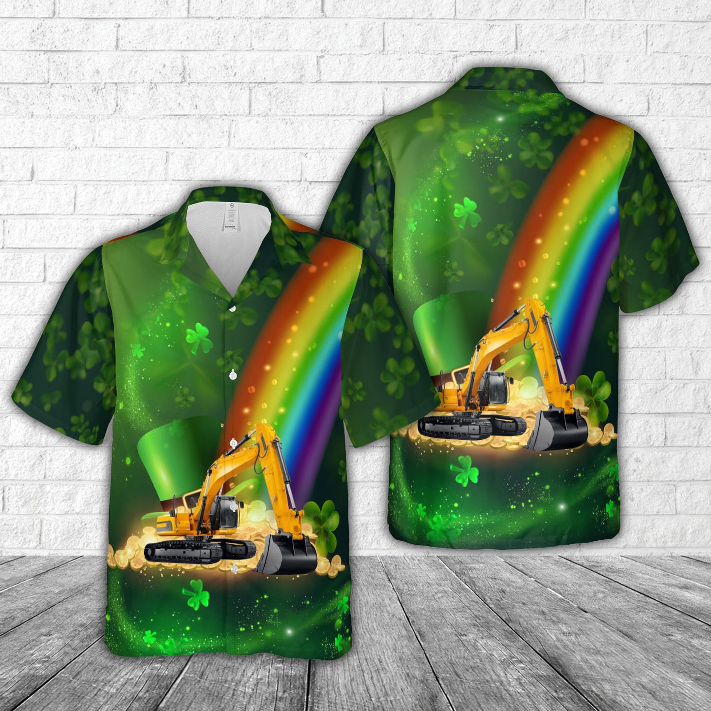 Excavator Patrick's Day Hawaiian Shirt