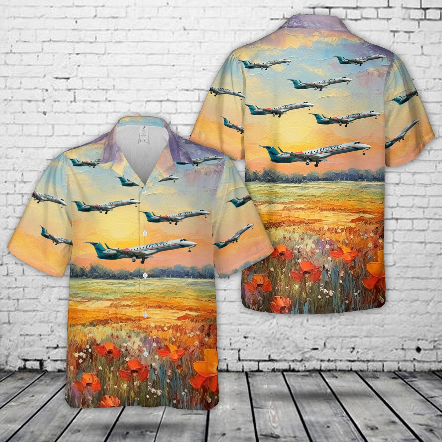 Expressjet Embraer ERJ-145XR N17185 Hawaiian Shirt