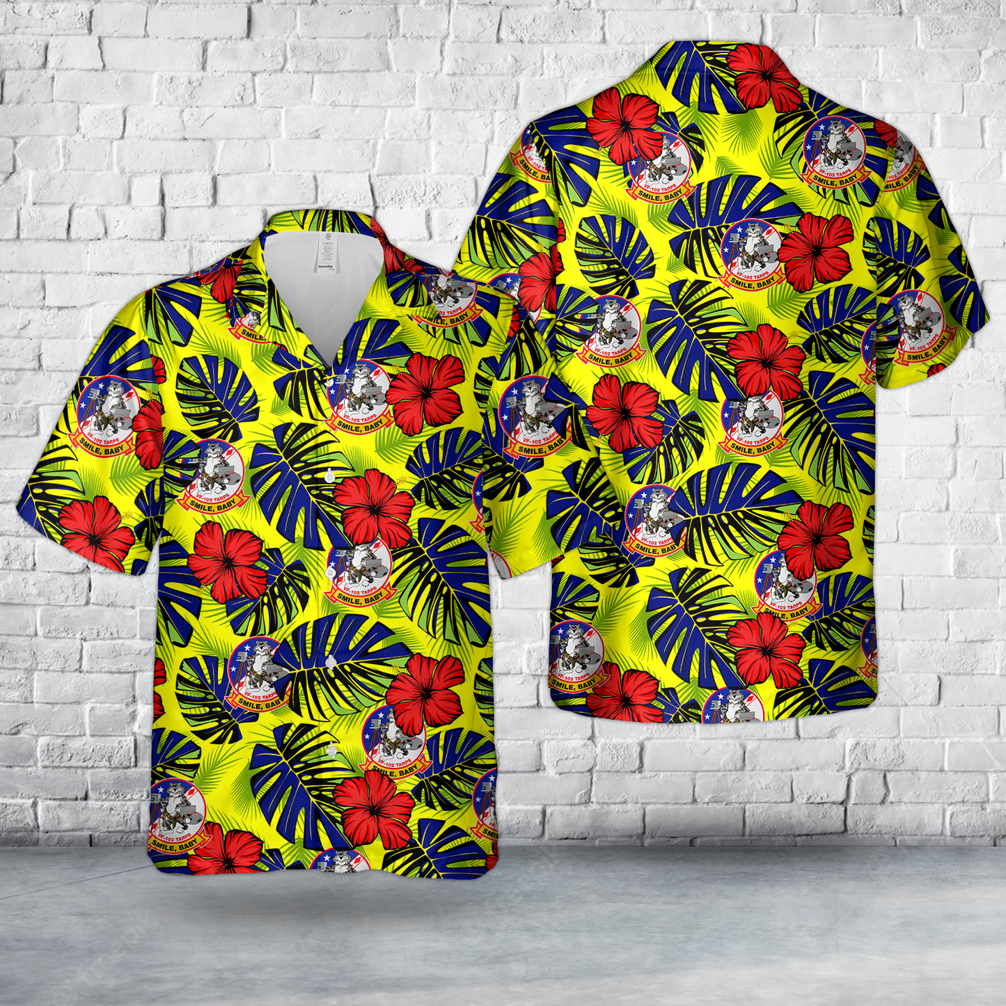 F-14 Tomcat - VF-102 - TARPS - Smile, Baby! Hawaiian Shirt