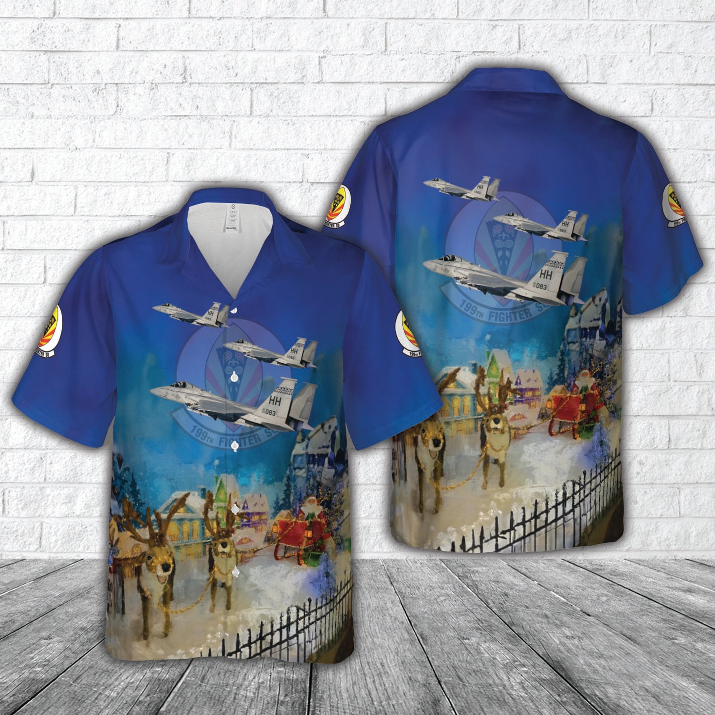 F-15C 199th FS Hawaii Air National Guard Christmas Hawaiian Shirt