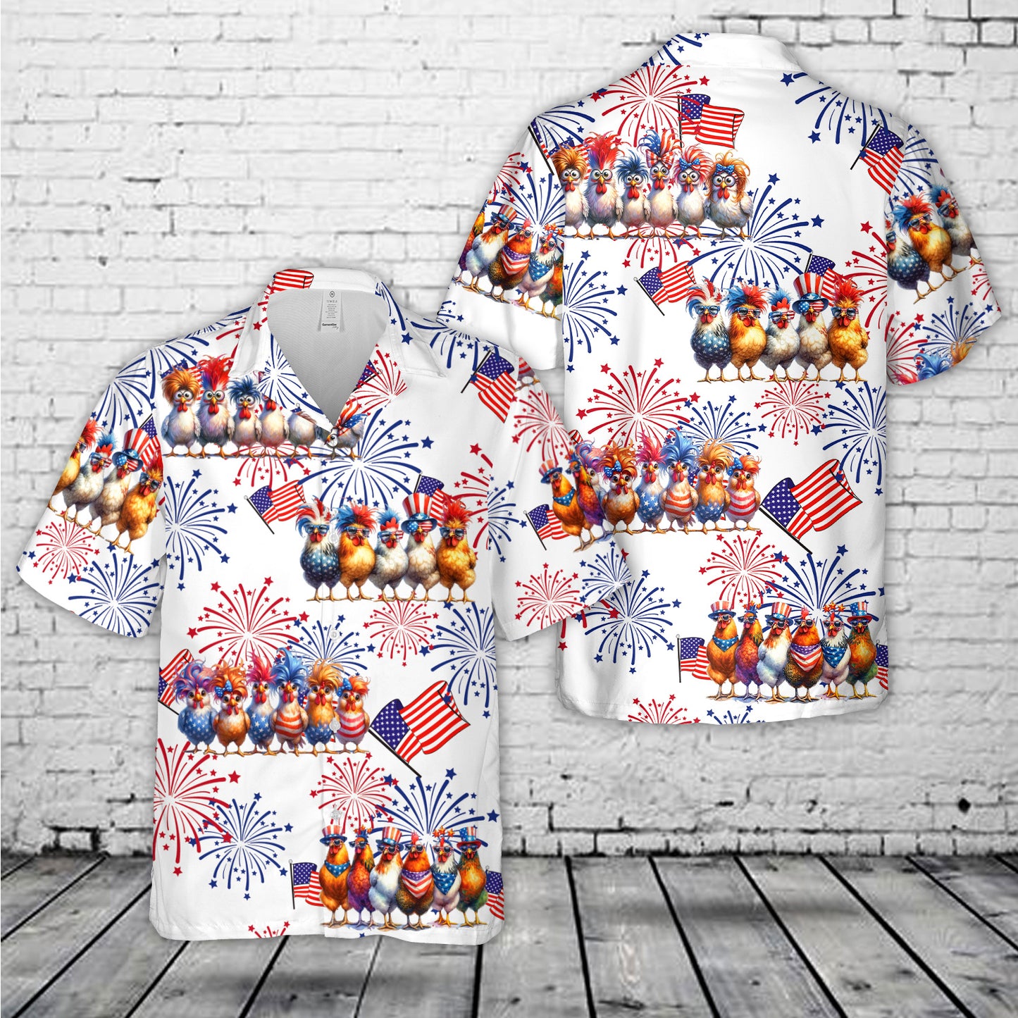 Farm Chickens, 4th Of July Hawaiian Shirt