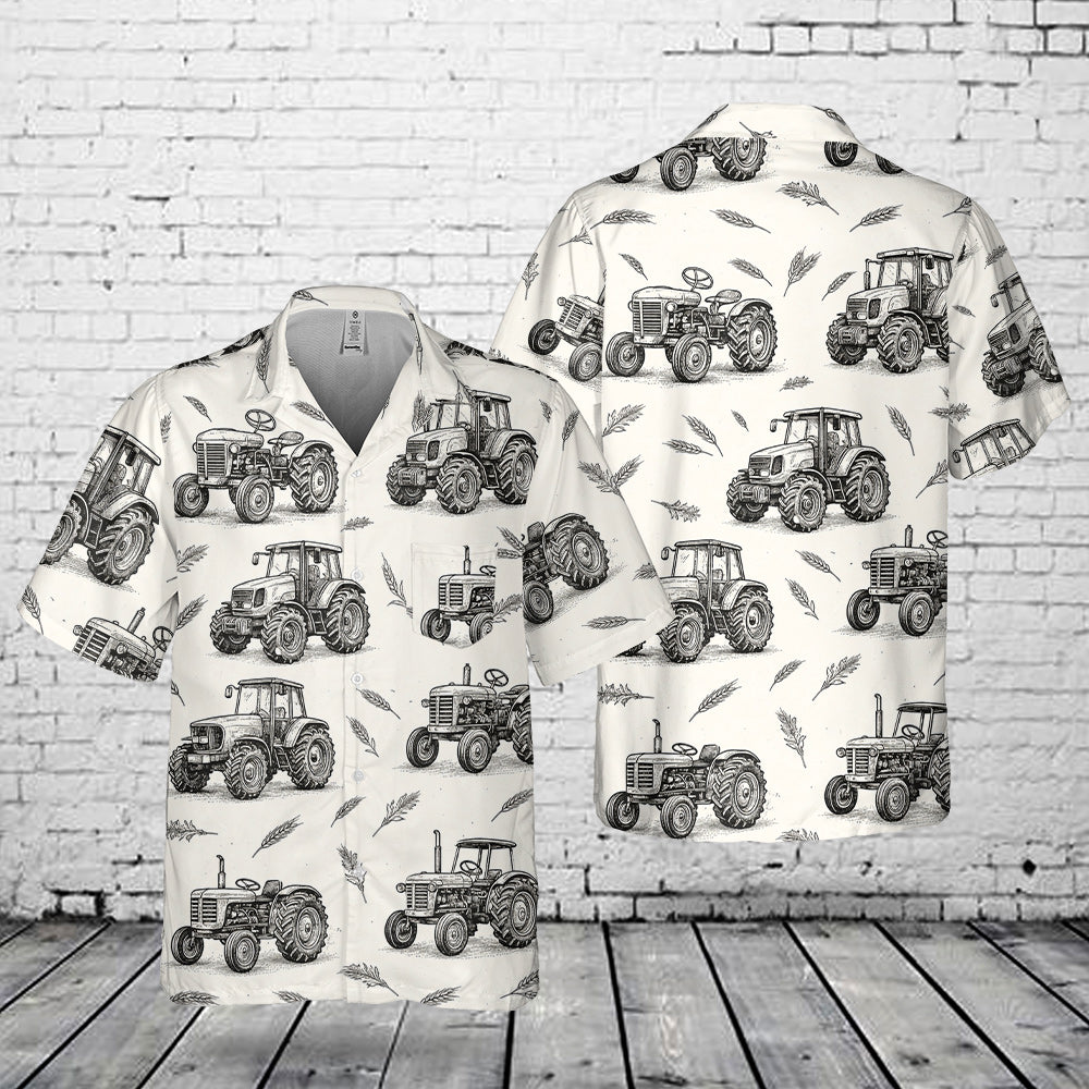 Farm Tractor Pocket Hawaiian Shirt