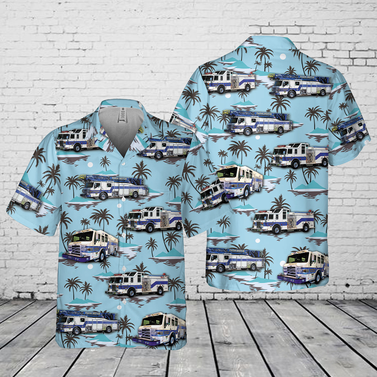 Farmington Fire Department, Minnesota Pocket Hawaiian Shirt