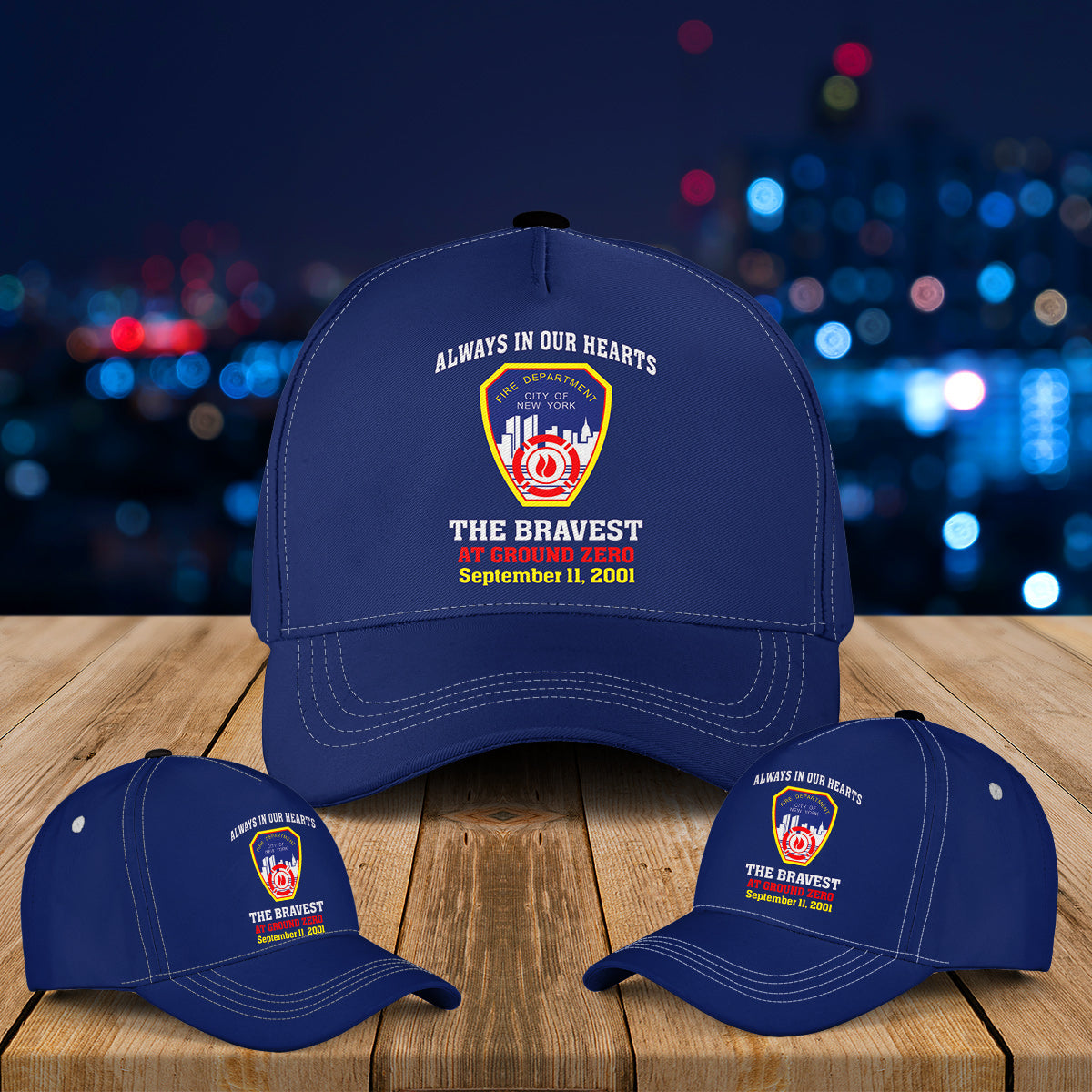 Fire Department of New York 9/11 Always in Our Hearts Baseball Cap