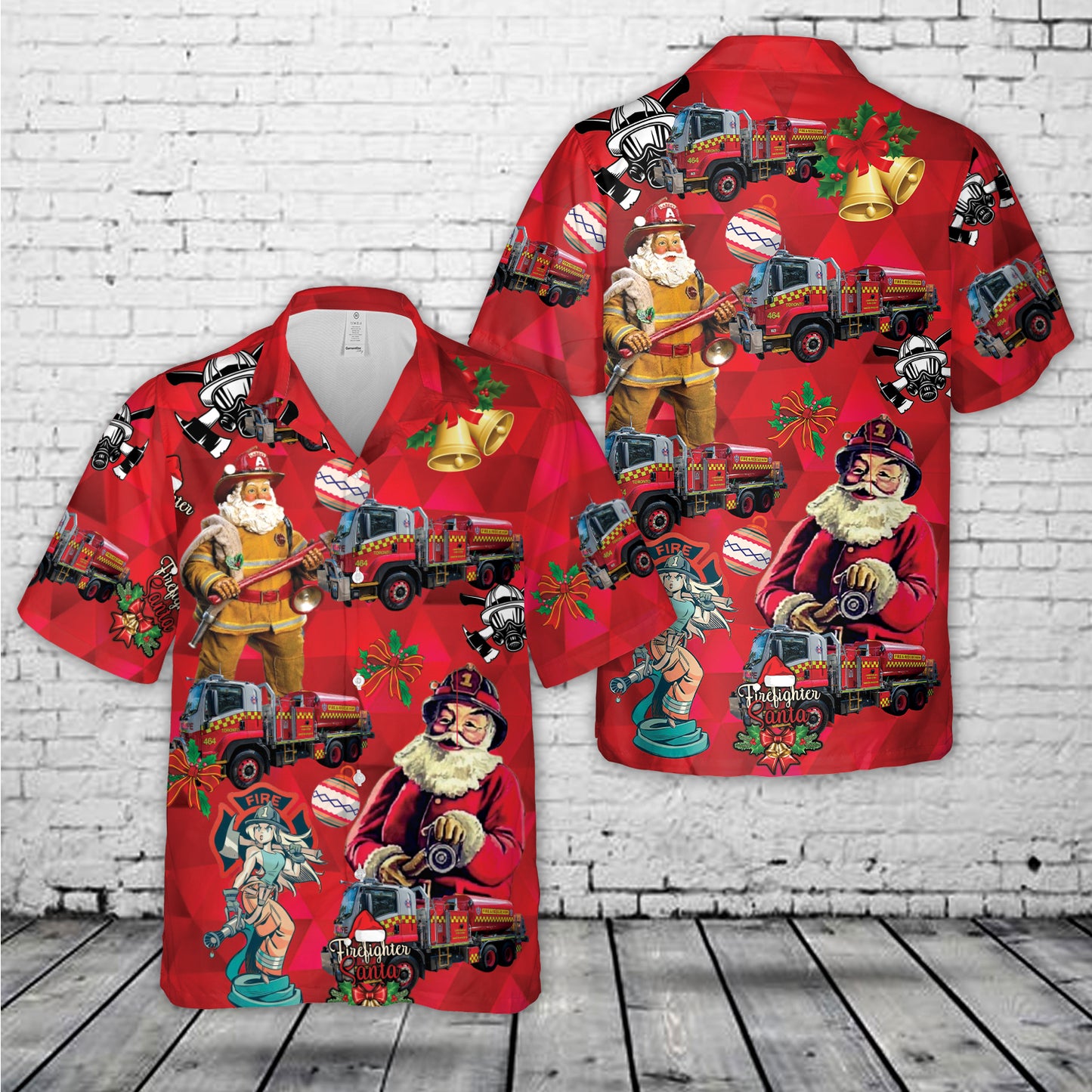 Fire and Rescue New South Wales Bulk CAFS Tanker 464 Christmas Hawaiian Shirt