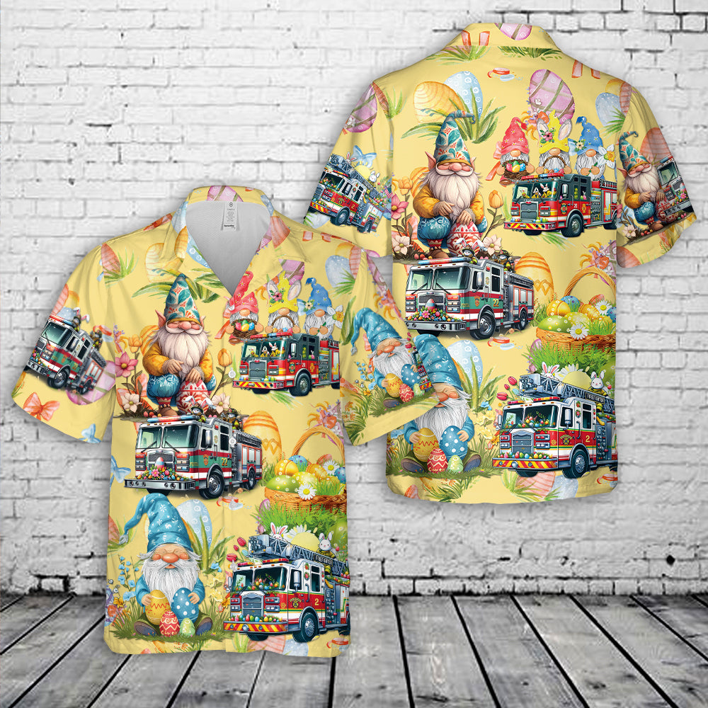 Firefighter Truck Easter Day Hawaiian Shirt