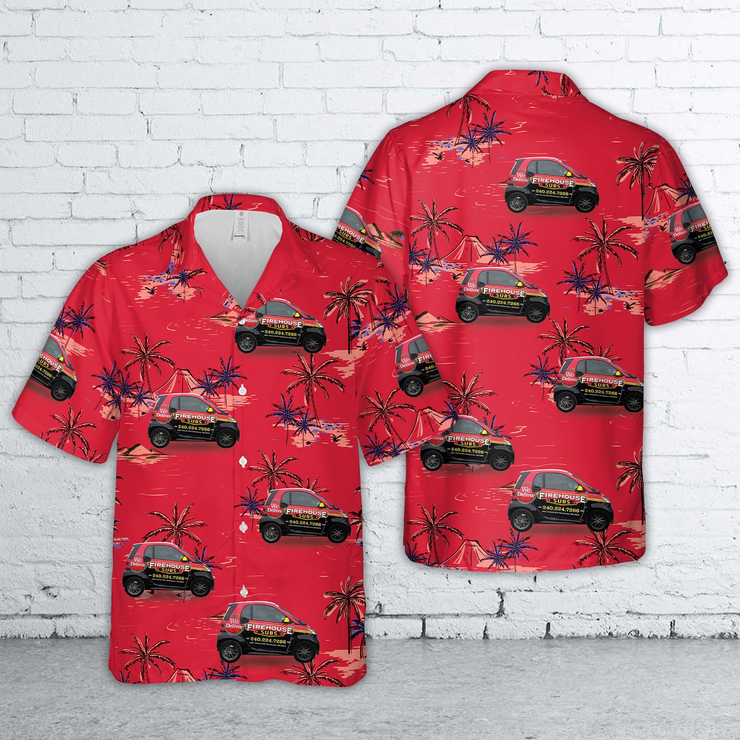 Firehouse Subs SmartCar Hawaiian Shirt