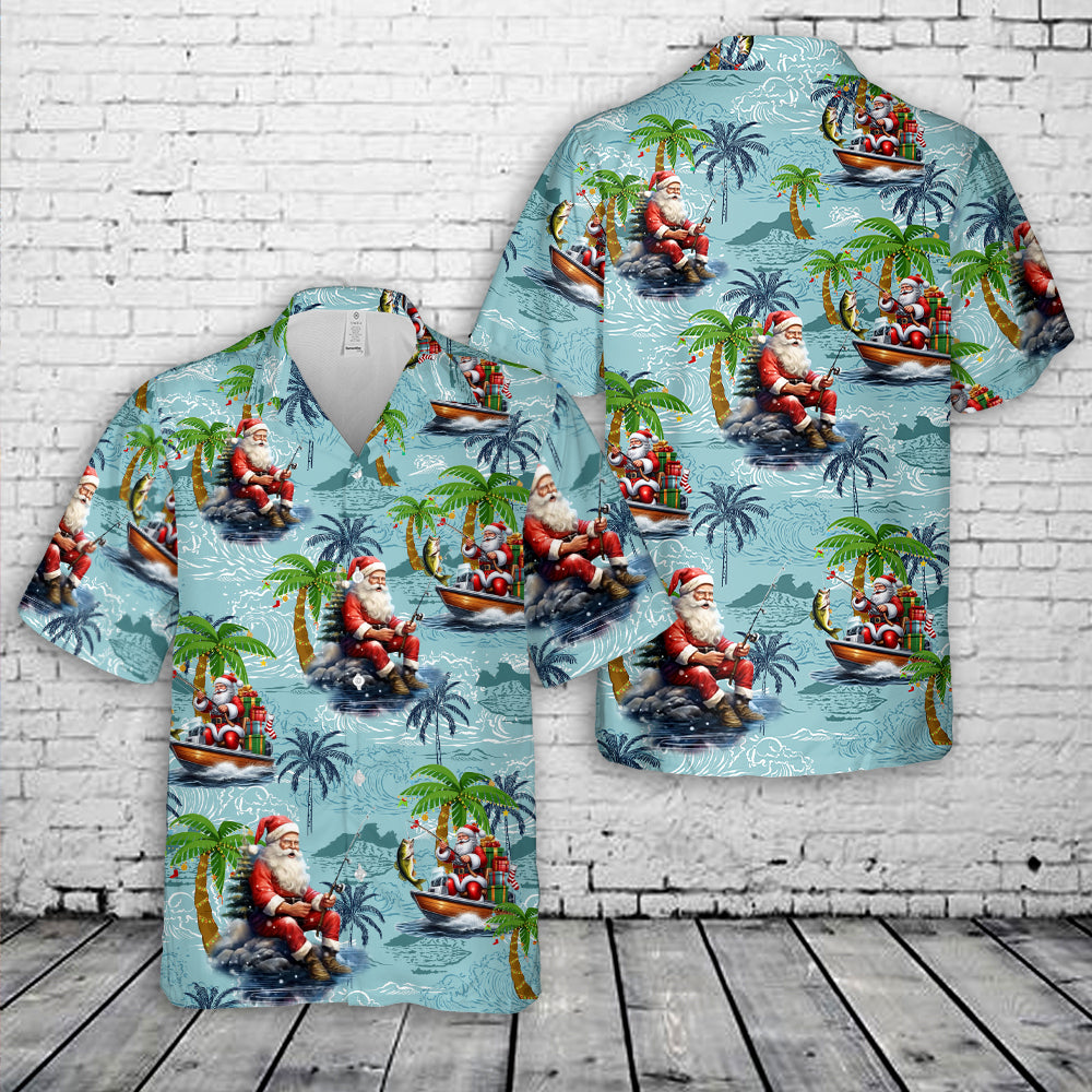 Fishing Christmas funny Christmas Hawaiian Shirt