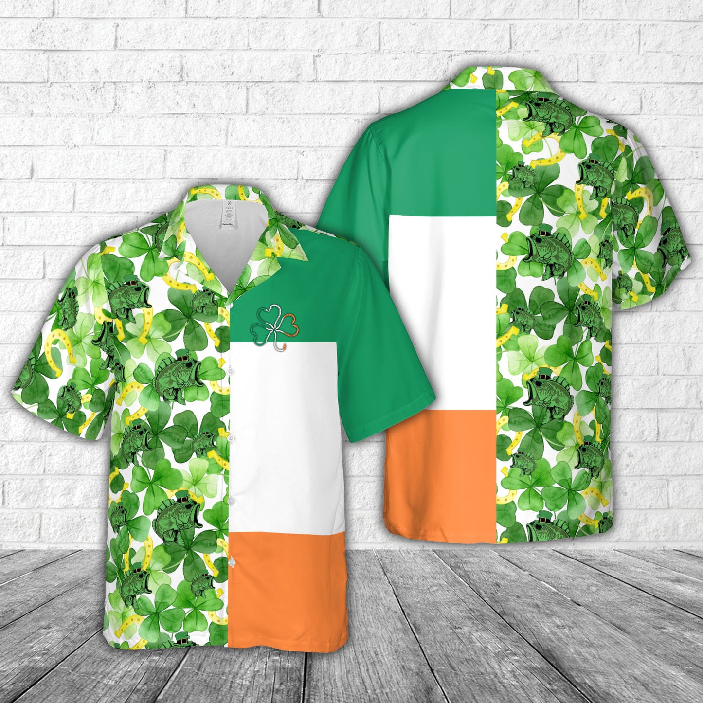 Fishing Shamrock Patricks' Day Hawaiian Shirt