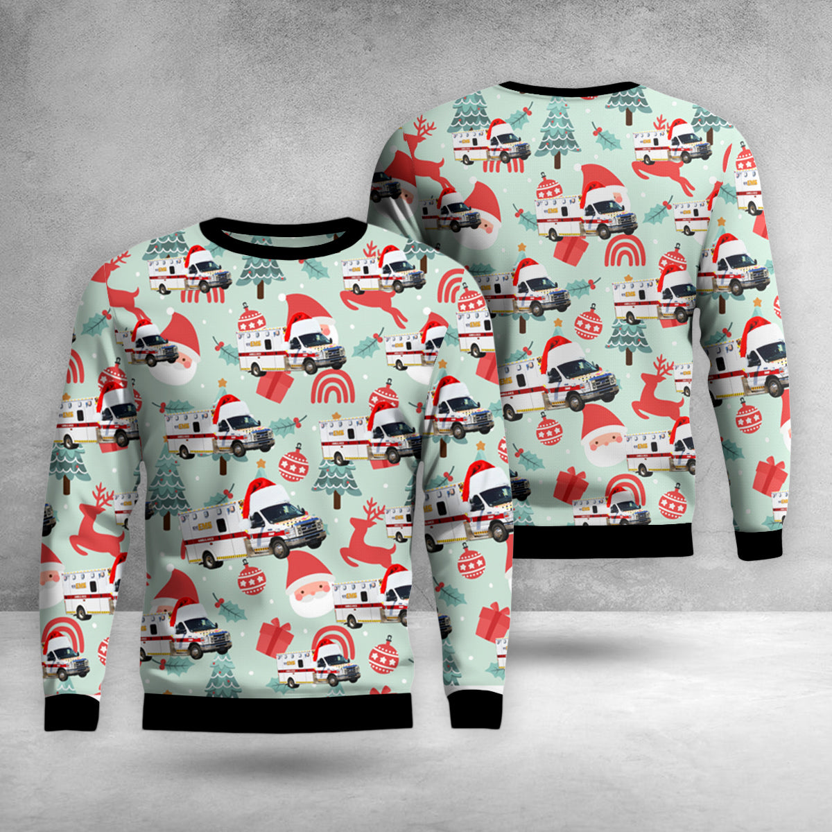 Flint, Michigan, Stat EMS Christmas AOP Sweater