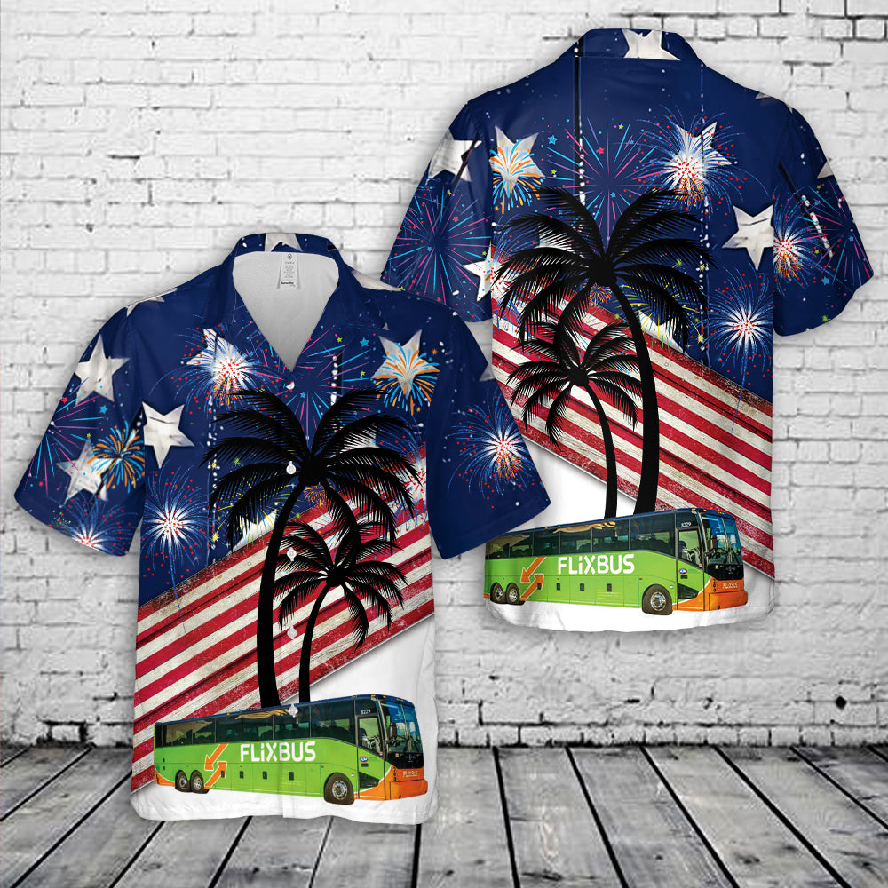 FlixBus Driver USA, 4th Of July Hawaiian Shirt