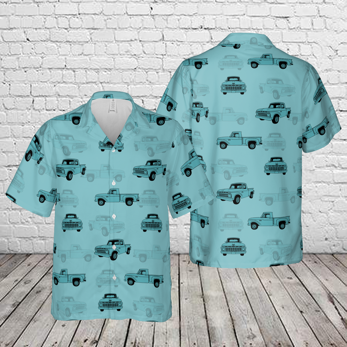Ford F100 1965 Silhouette Hawaiian Shirt