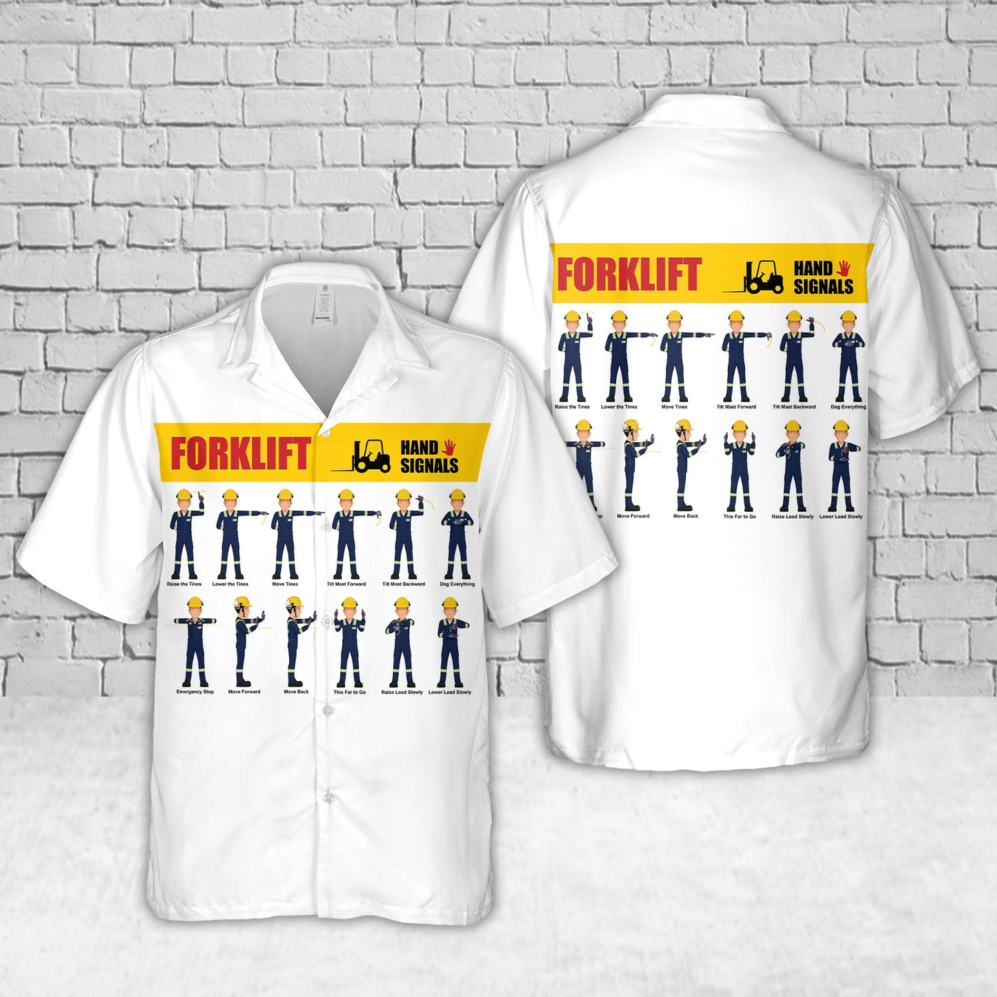 Forklift Hand Signal Hawaiian Shirt