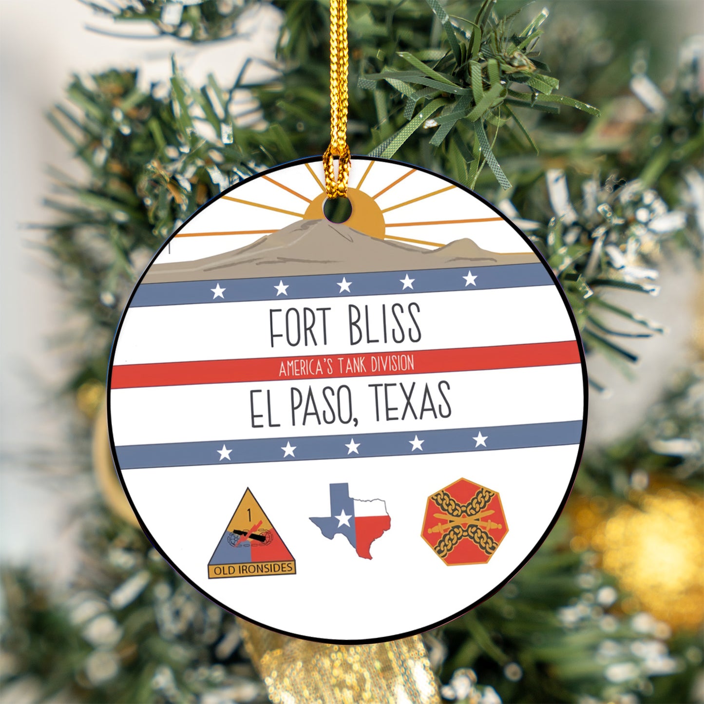 Fort Bliss Texas Military Base Ceramic Ornament