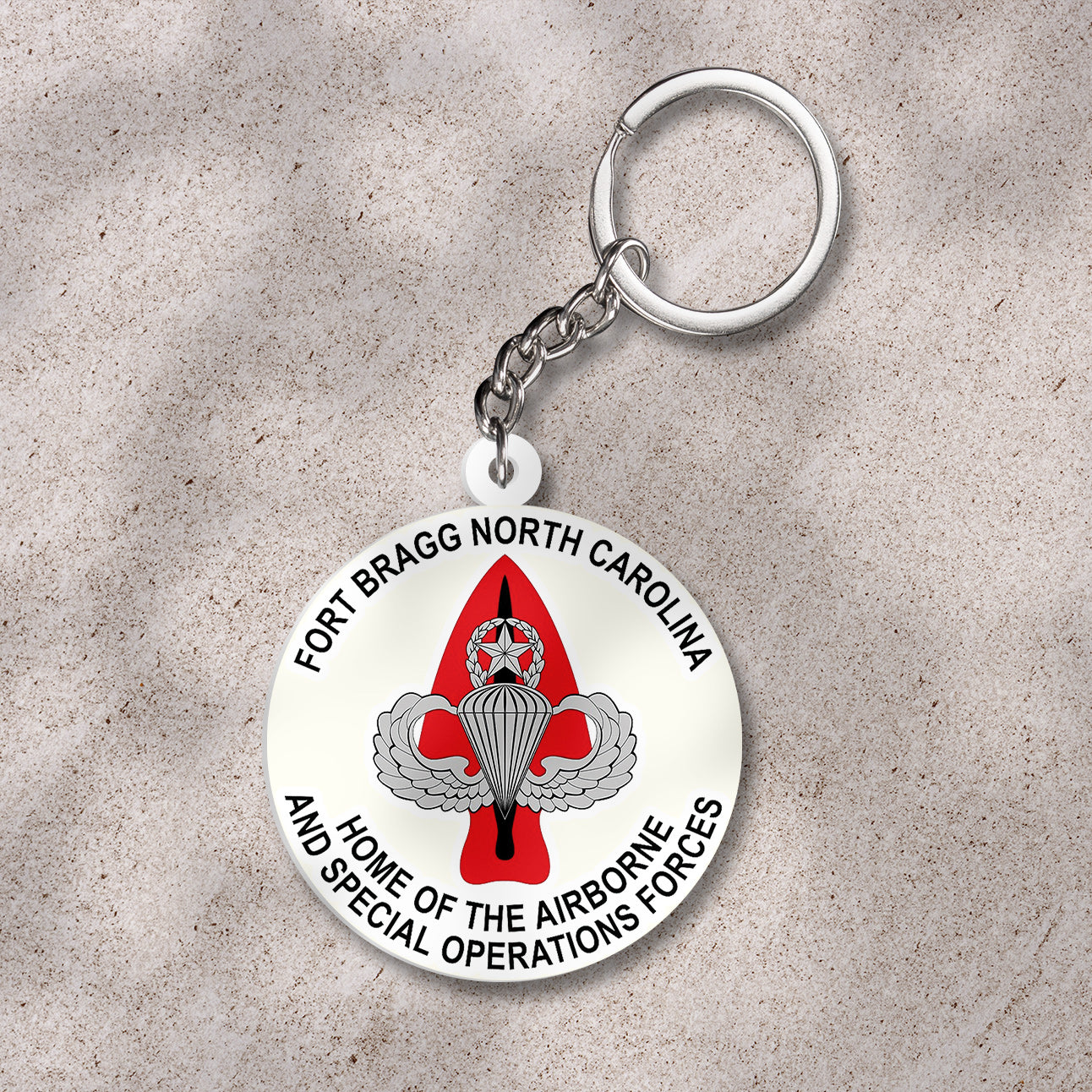Fort Bragg Home Of The Airborne And Special Operations Forces Custom shape 2-sided Acrylic Keychain