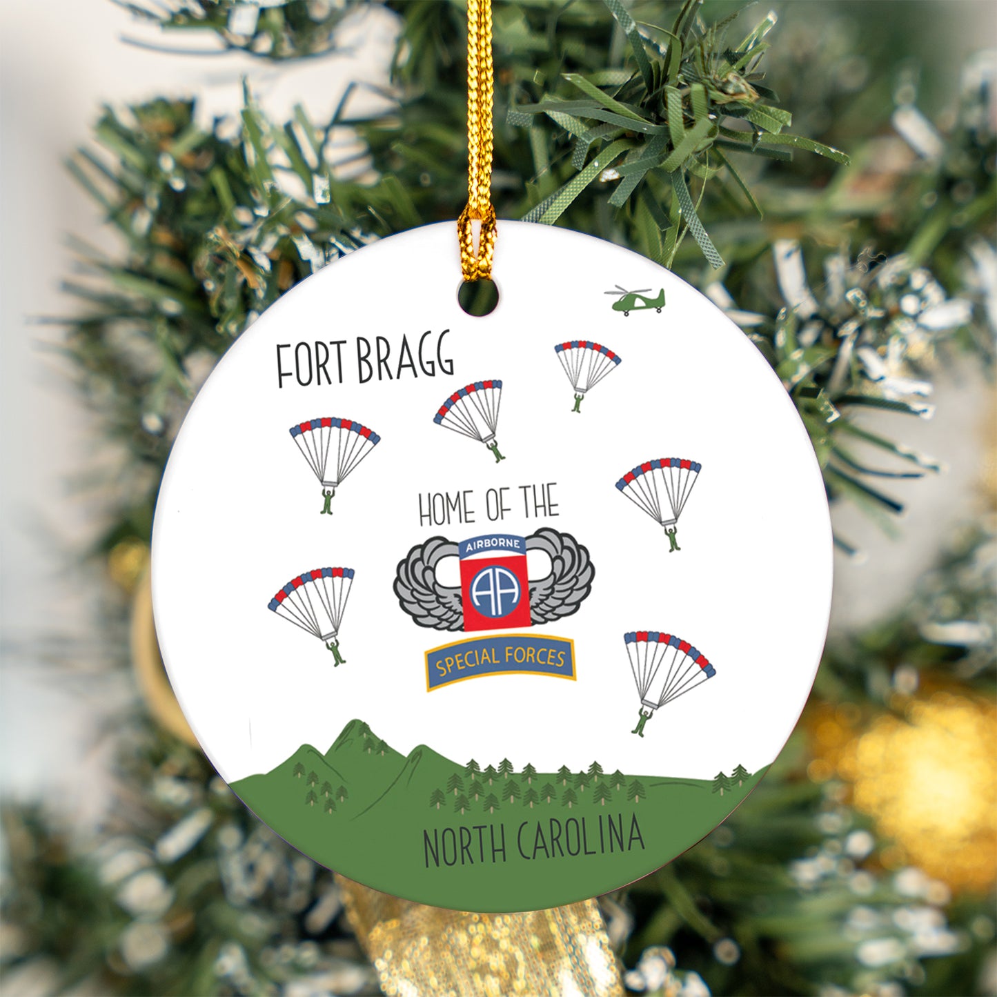 Fort Bragg Home Of The Airborne And Special Operations Forces Ceramic Ornament