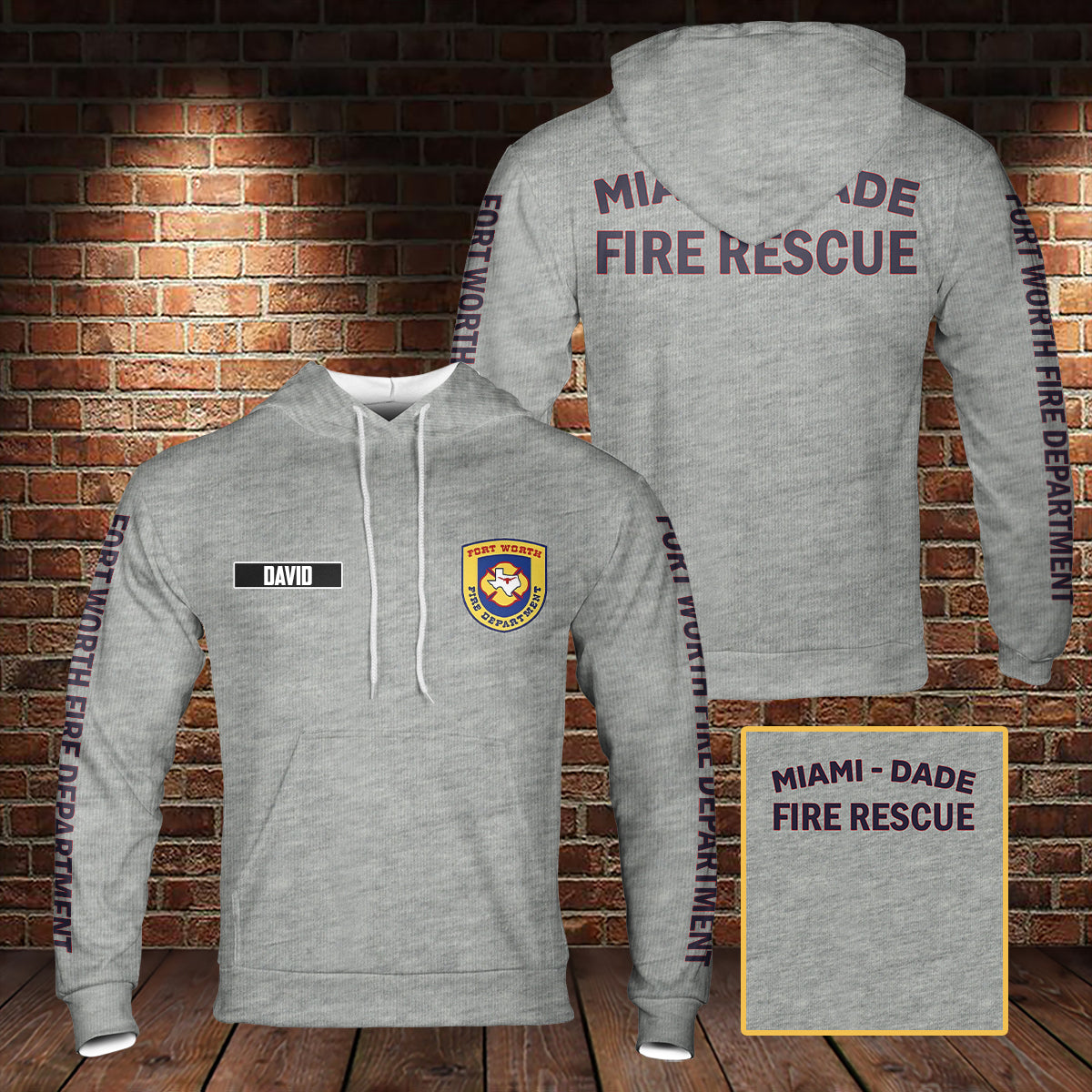 Custom Name Fort Worth Fire Department 3D Hoodie