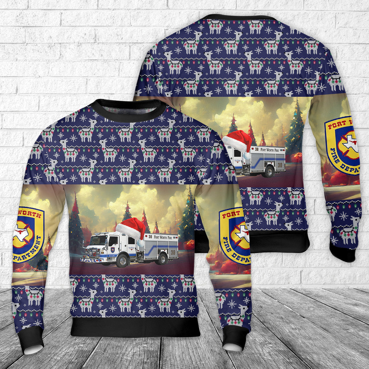 Fort Worth Fire Department Christmas AOP Sweater