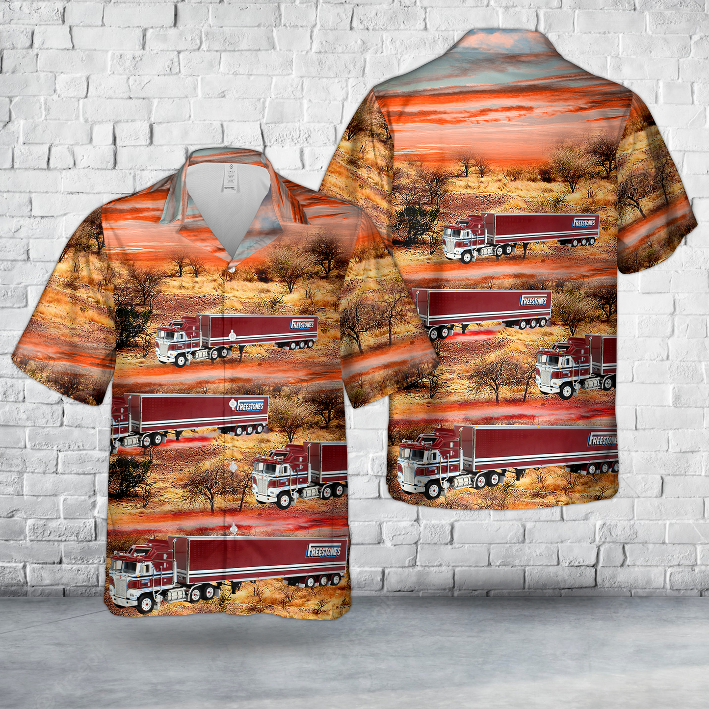 Freestones Kenworth K100 COE Aerodyne semi truck Hawaiian Shirt