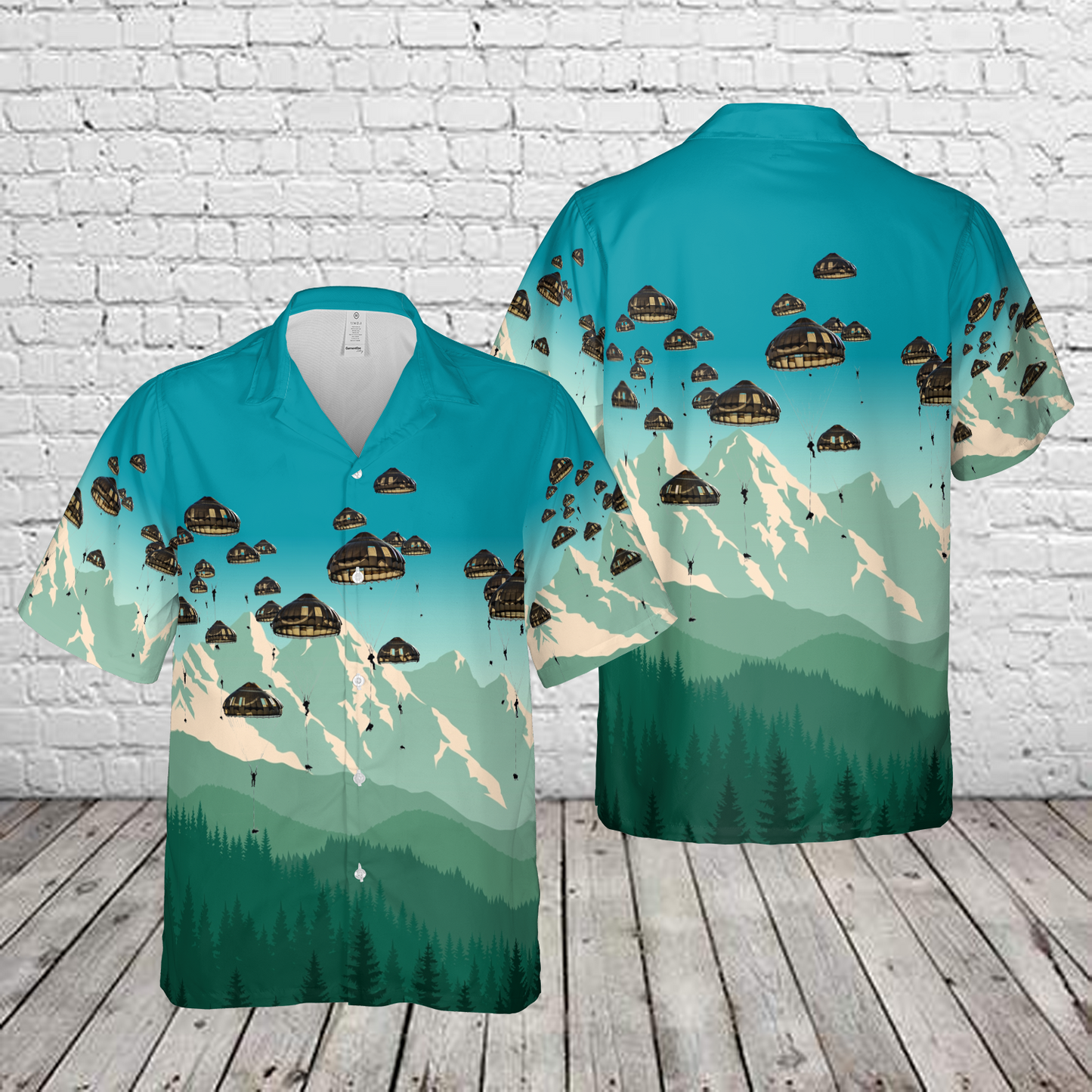 French Army Airborne Troops In Spring Storm Drop In Estonia Hawaiian Shirt