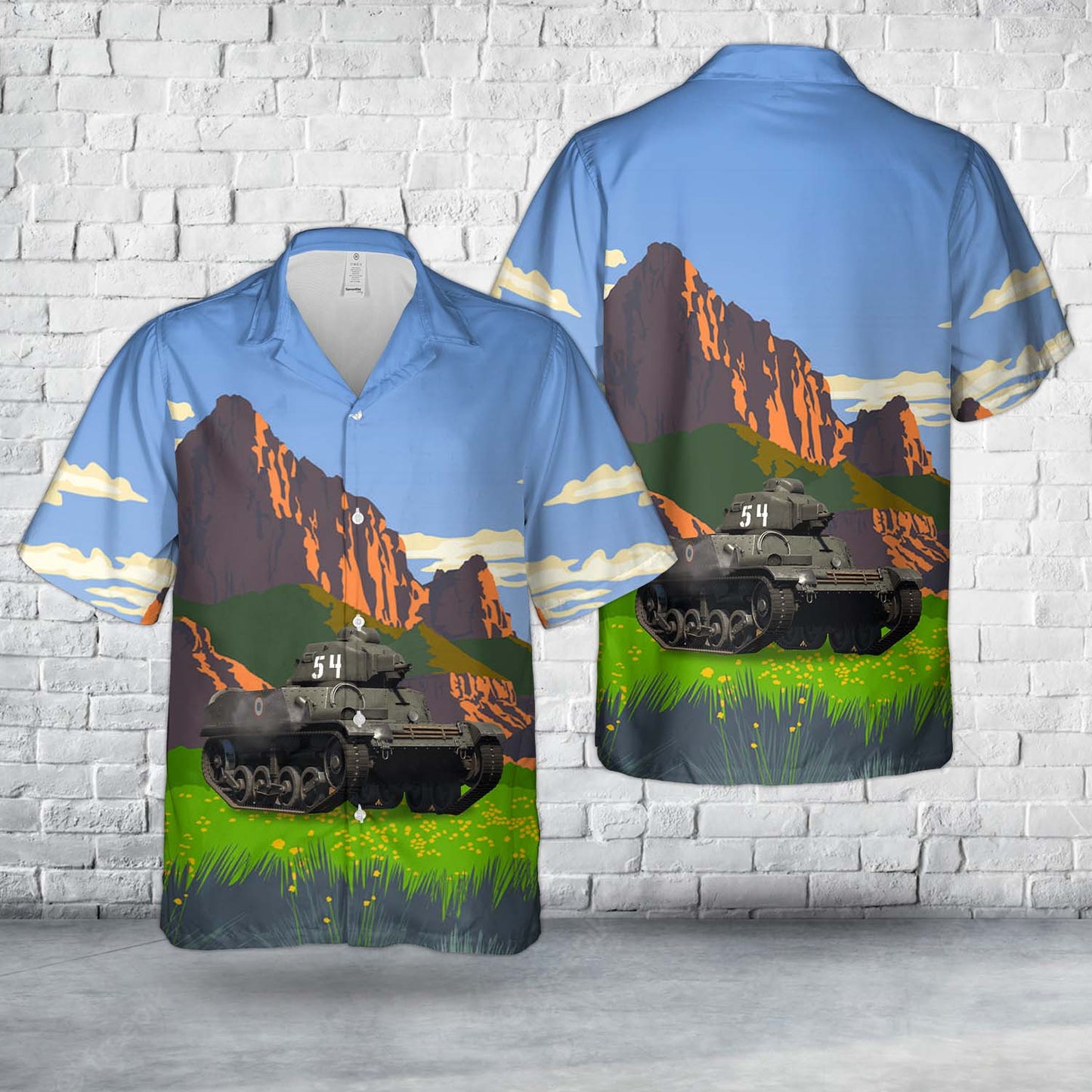 French Army Automitrailleuse de Combat AMC.34 YR Hawaiian Shirt