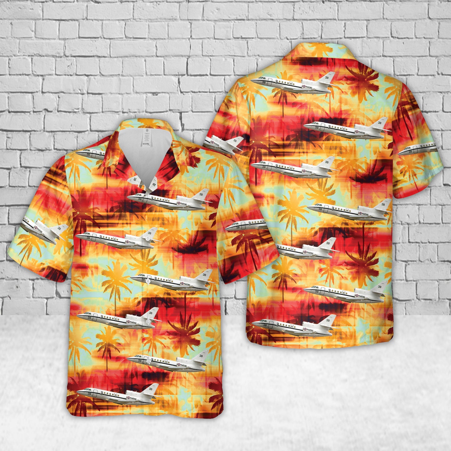 French Navy Dassault Falcon 50M SURMAR Hawaiian Shirt