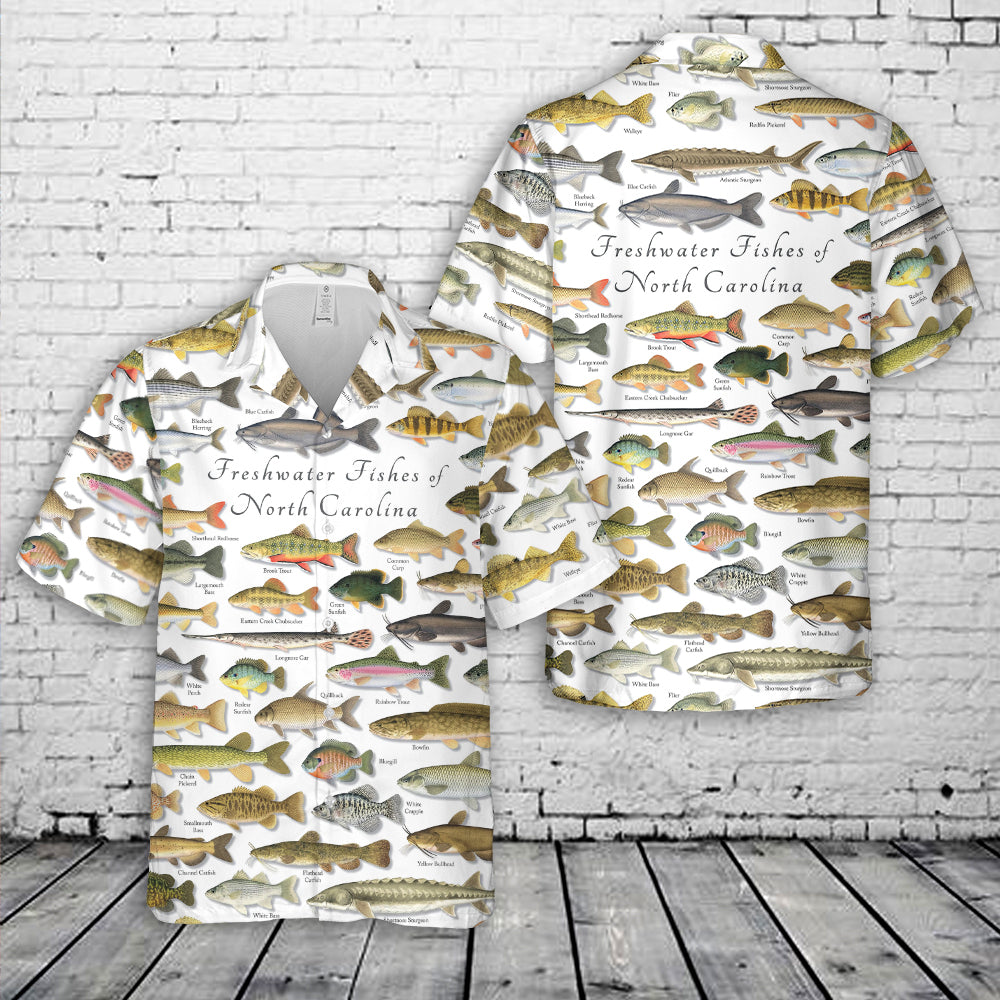 Freshwater Fishes of North Carolina Hawaiian Shirt