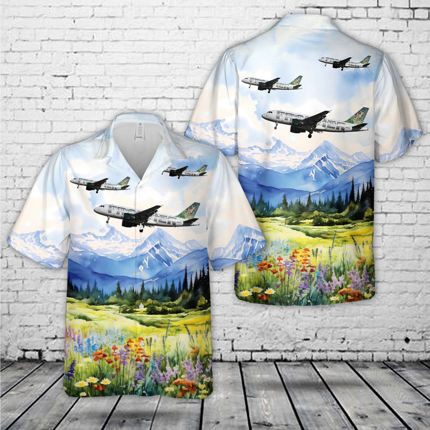Frontier Airlines, Airbus A319, Black Tailed Deer Fawn, N926FR Hawaiian Shirt