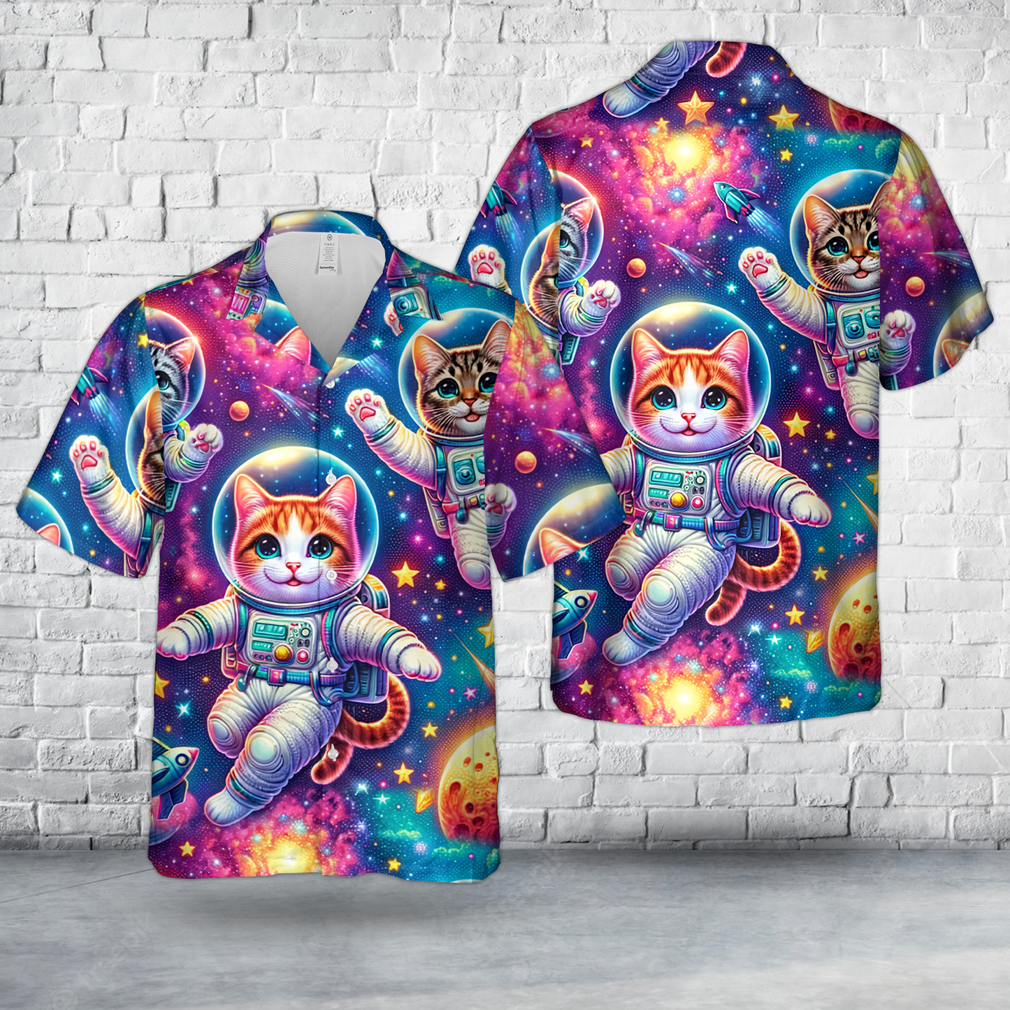 Funky Space Cats Hawaiian Shirt